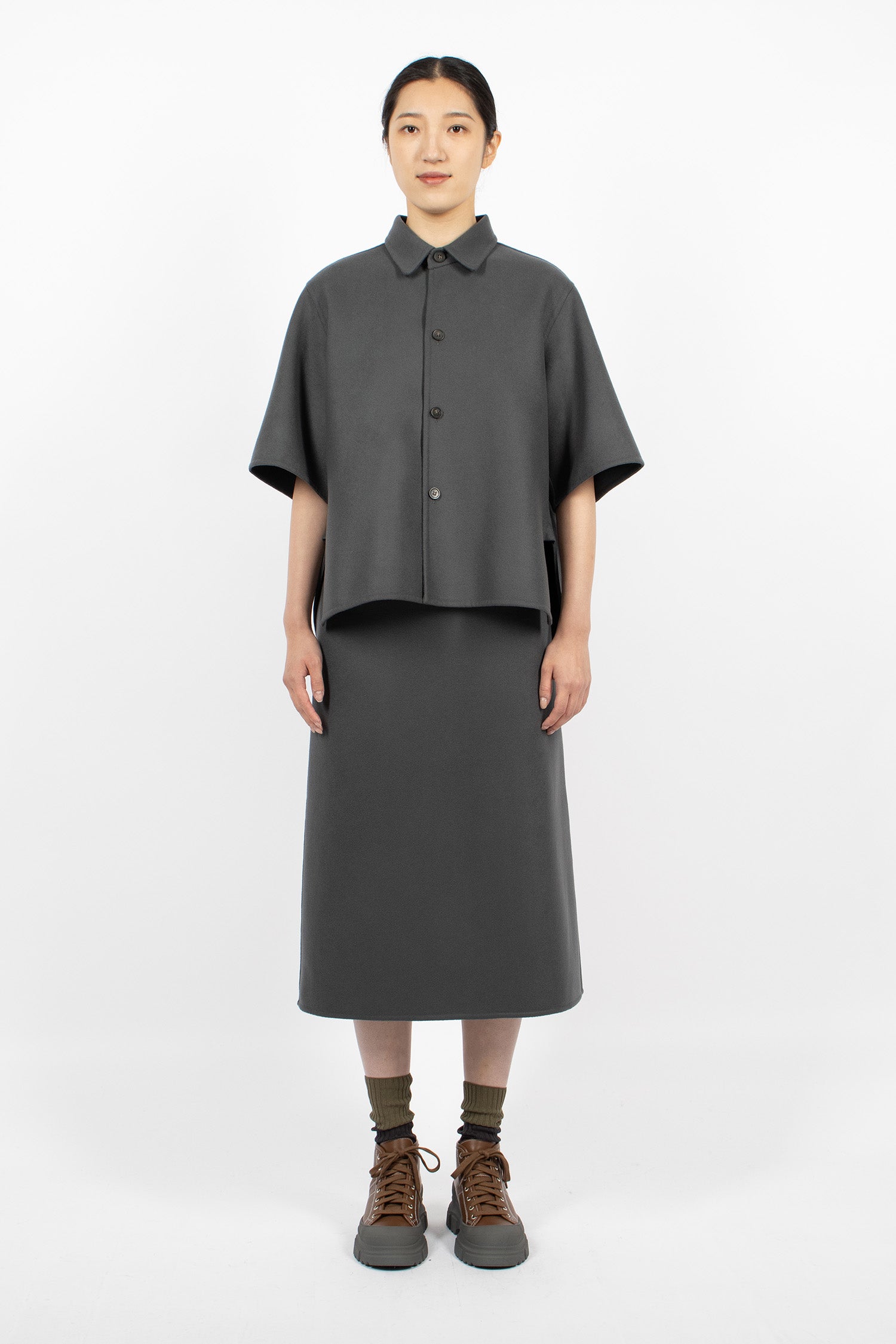 Bardi Wool Shirt Jacket Slate