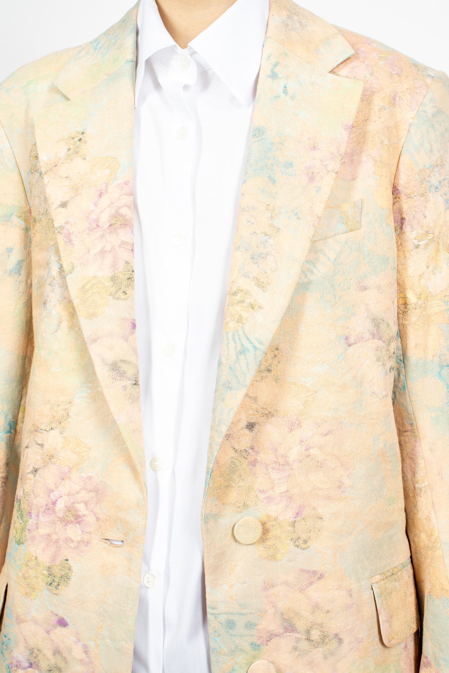 Jacquard Single-Breasted Blazer Light Pink