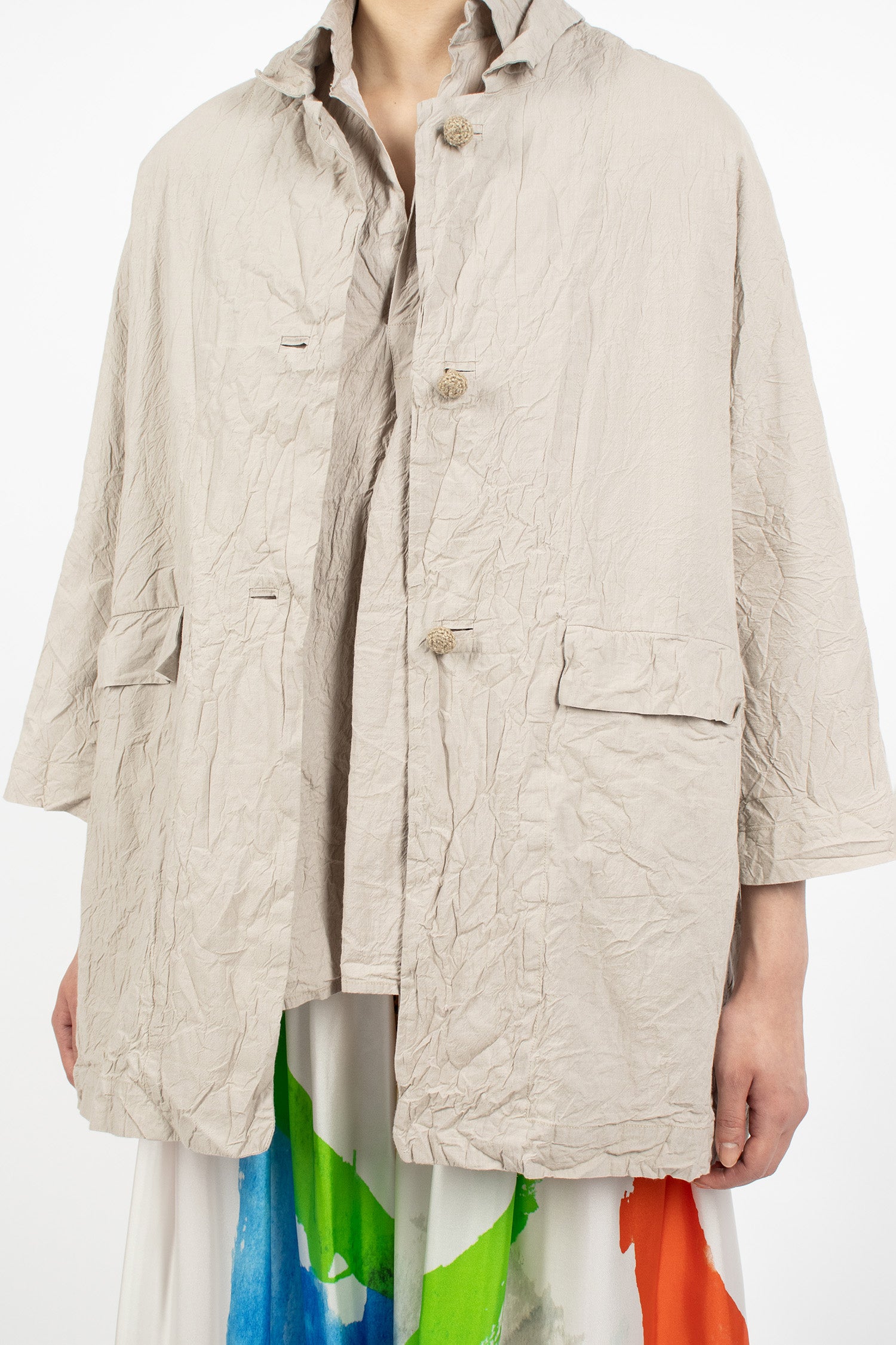 Washed Poppy Coat Natural