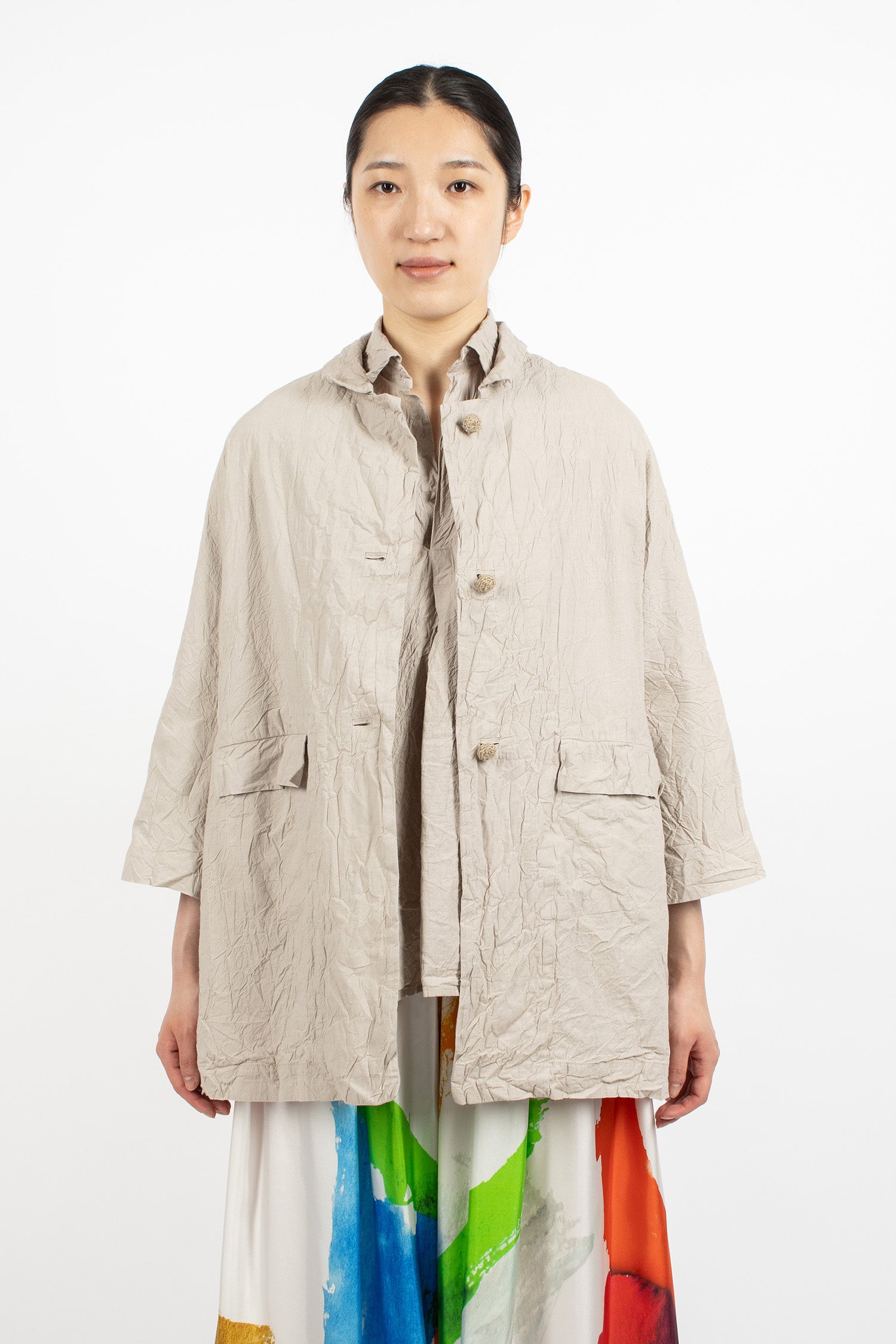 Washed Poppy Coat Natural