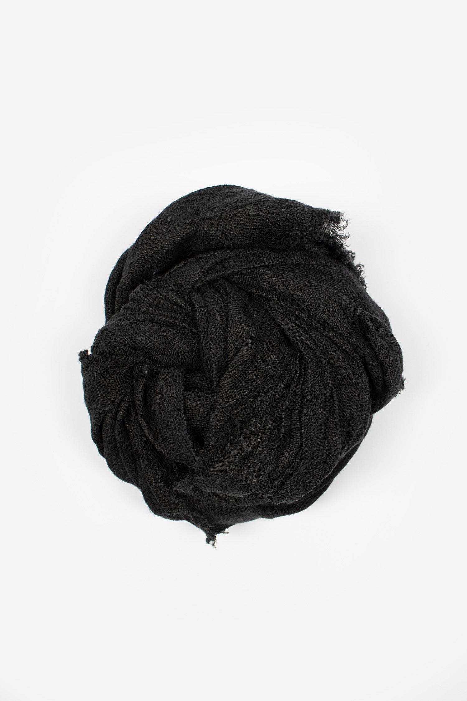 Square Linen Scarf Seltstripe Black
