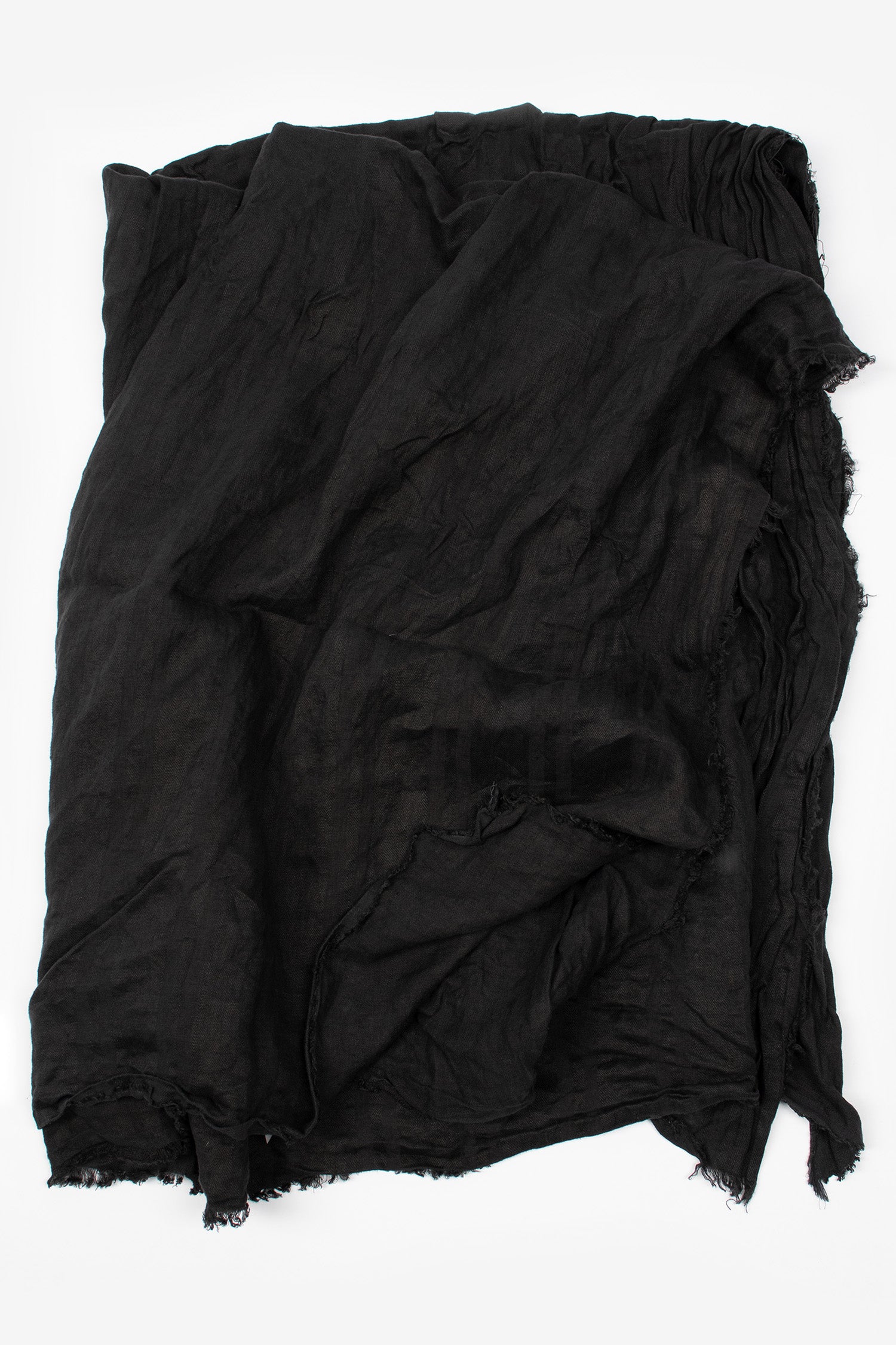 Square Linen Scarf Seltstripe Black