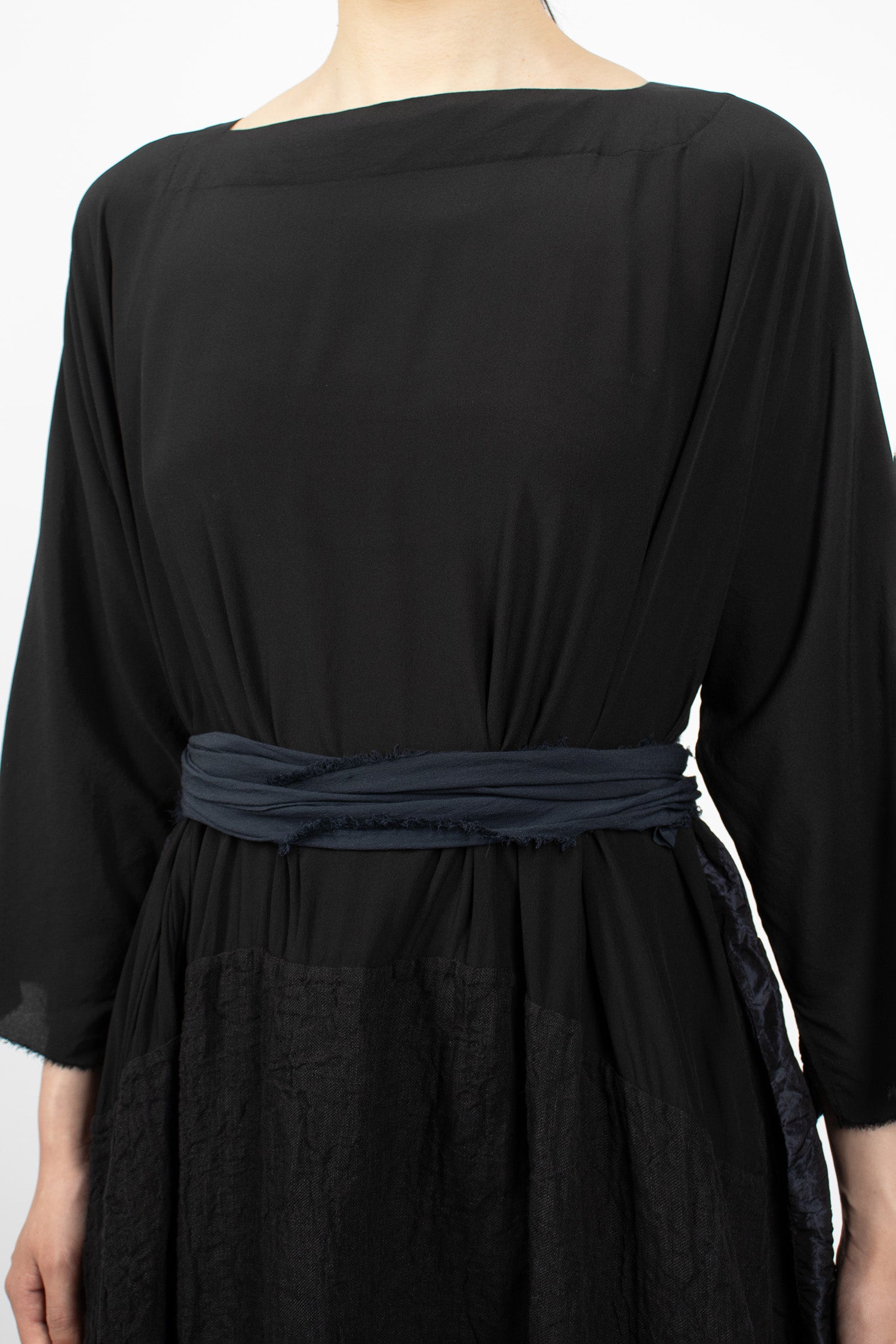 4 Sheets Patchwork Dress Navy Blue