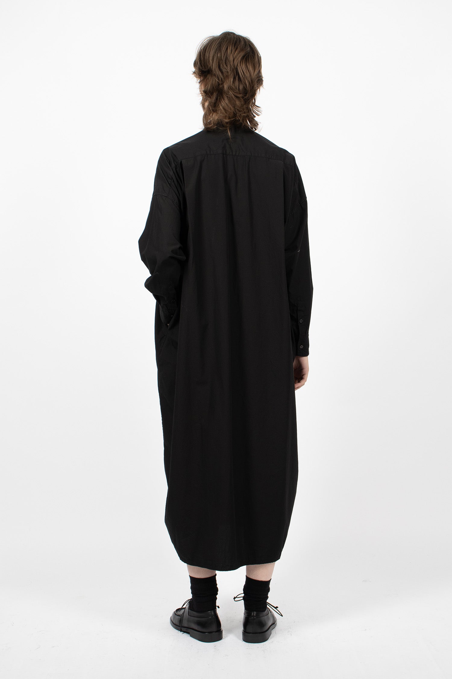 Wide Tuck Shirt Dress Midnight