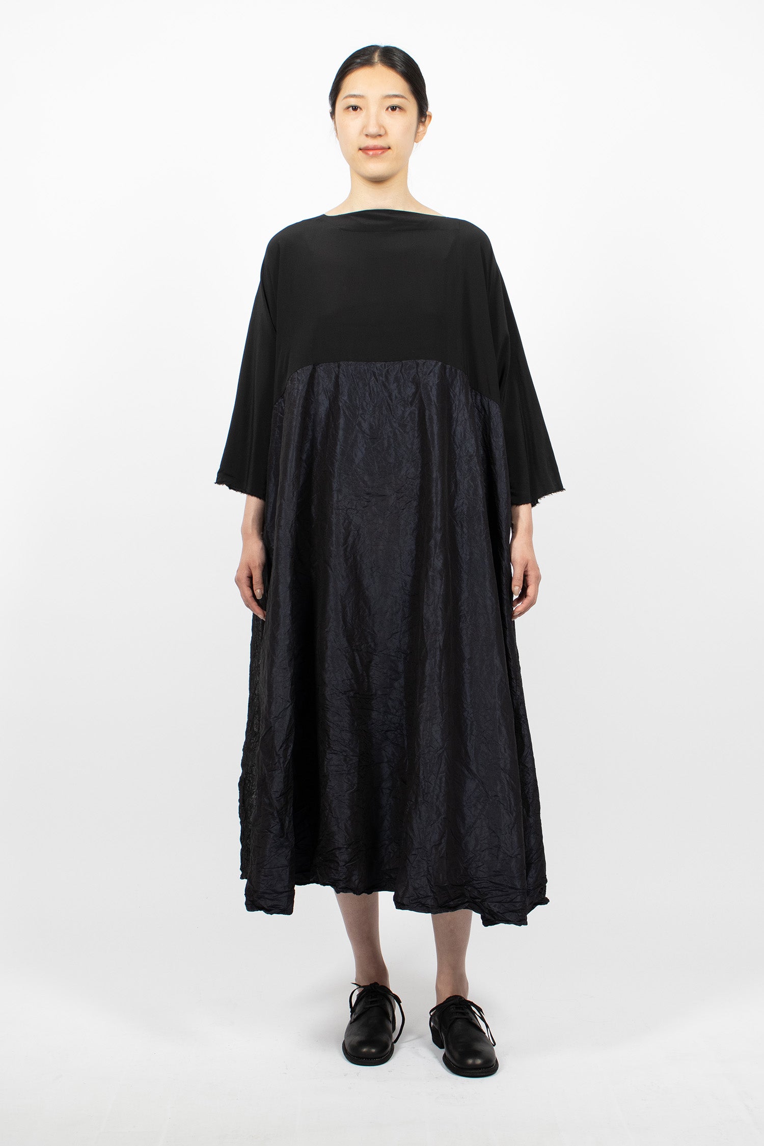 4 Sheets Patchwork Dress Navy Blue