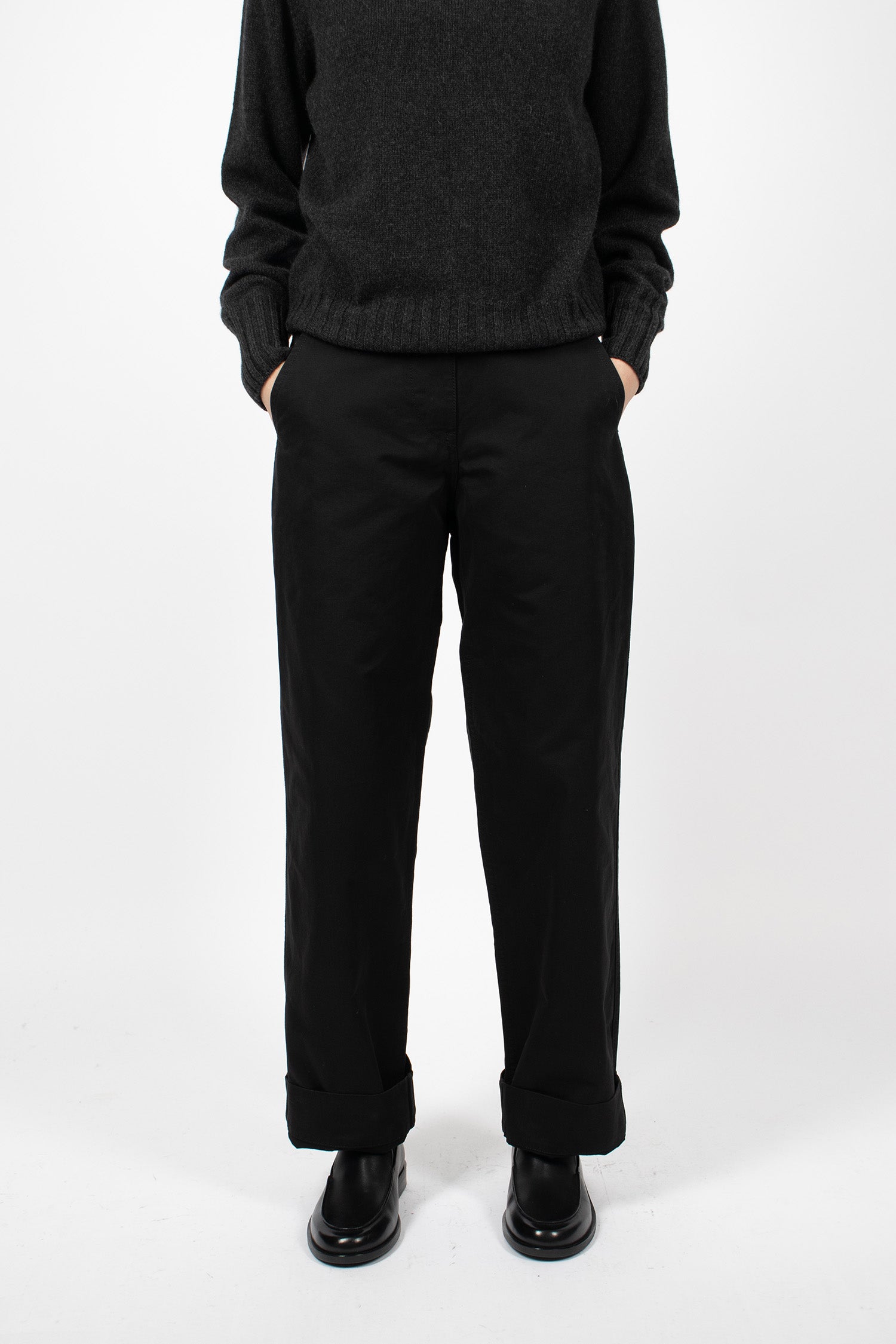 Slant Pocket Trousers Black