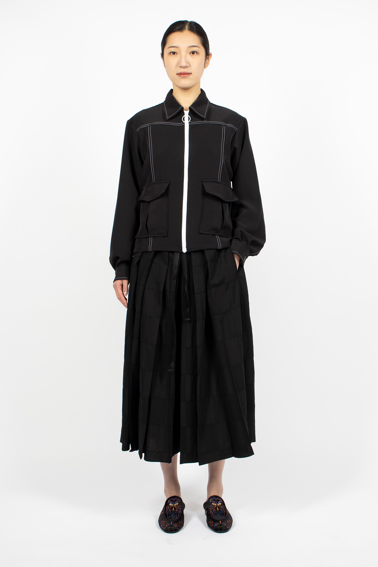 Hakama Pant Block Jacquard Black