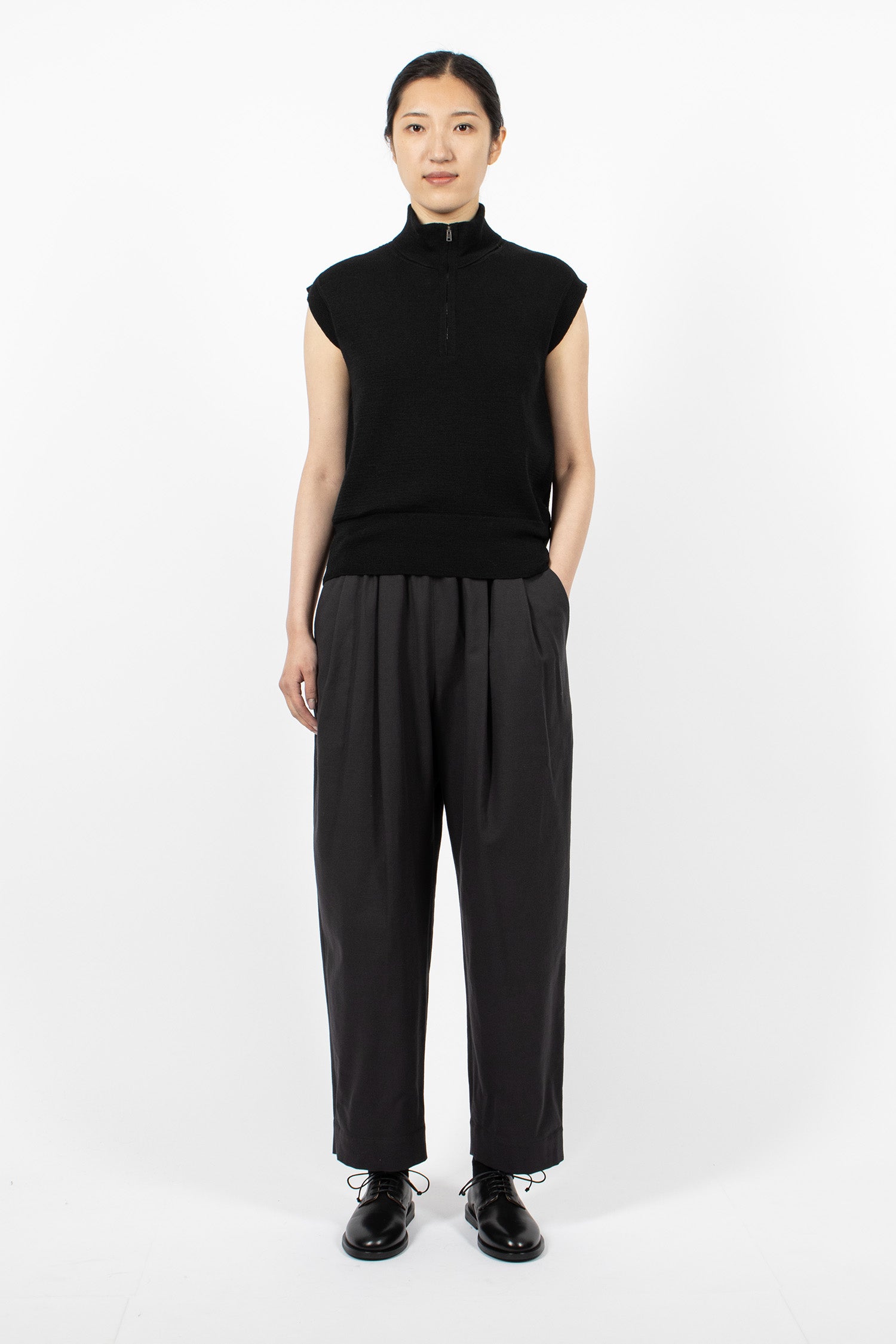 Half Zip Slipover Black