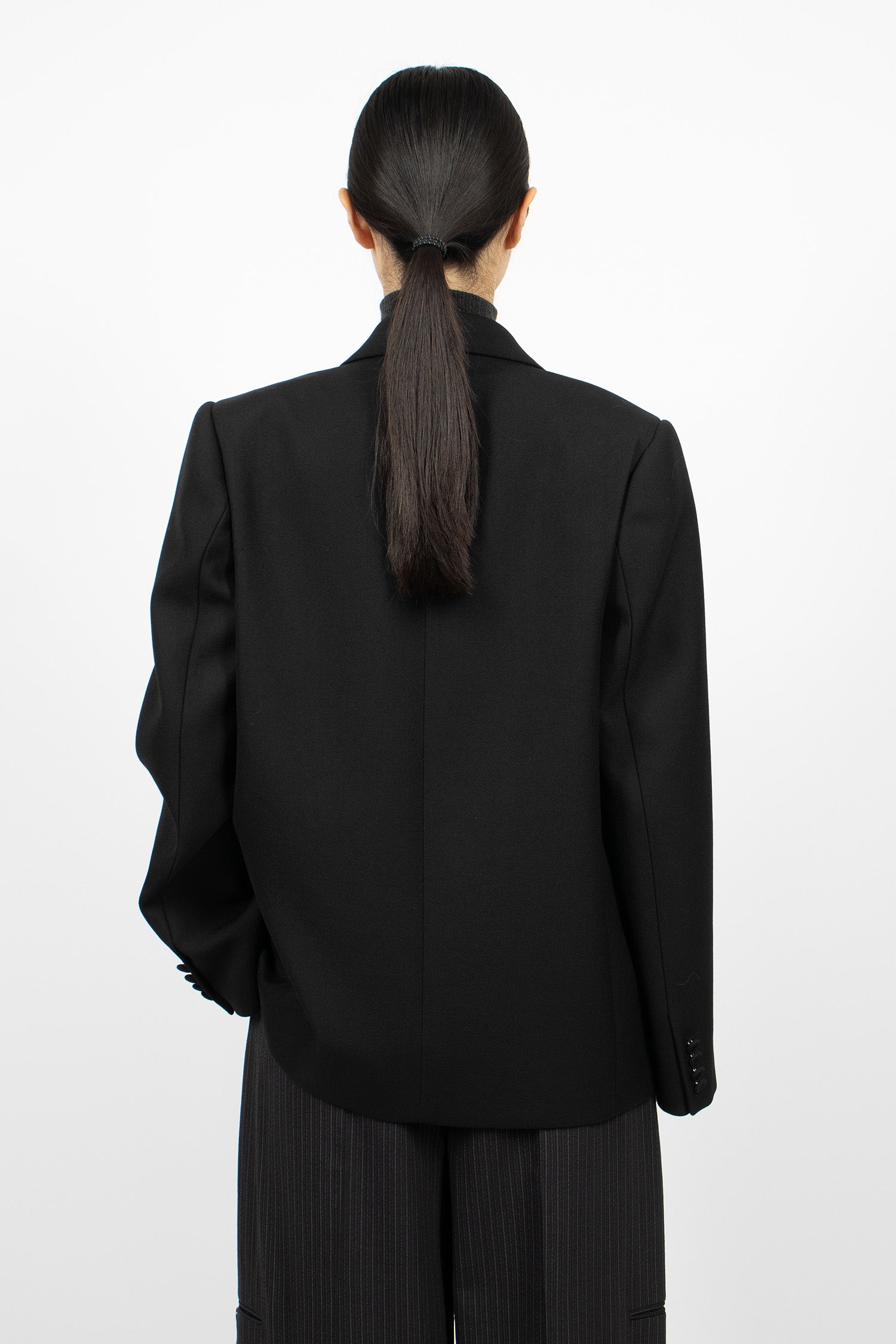 Double-Breasted Suit Jacket Black