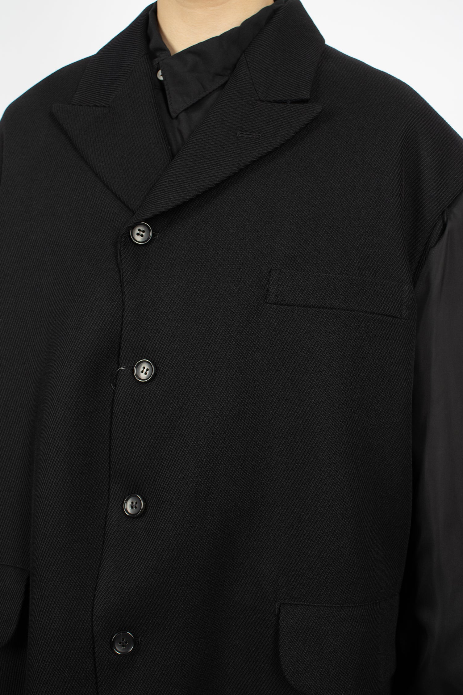 Double Sleeve Twill Jacket Black
