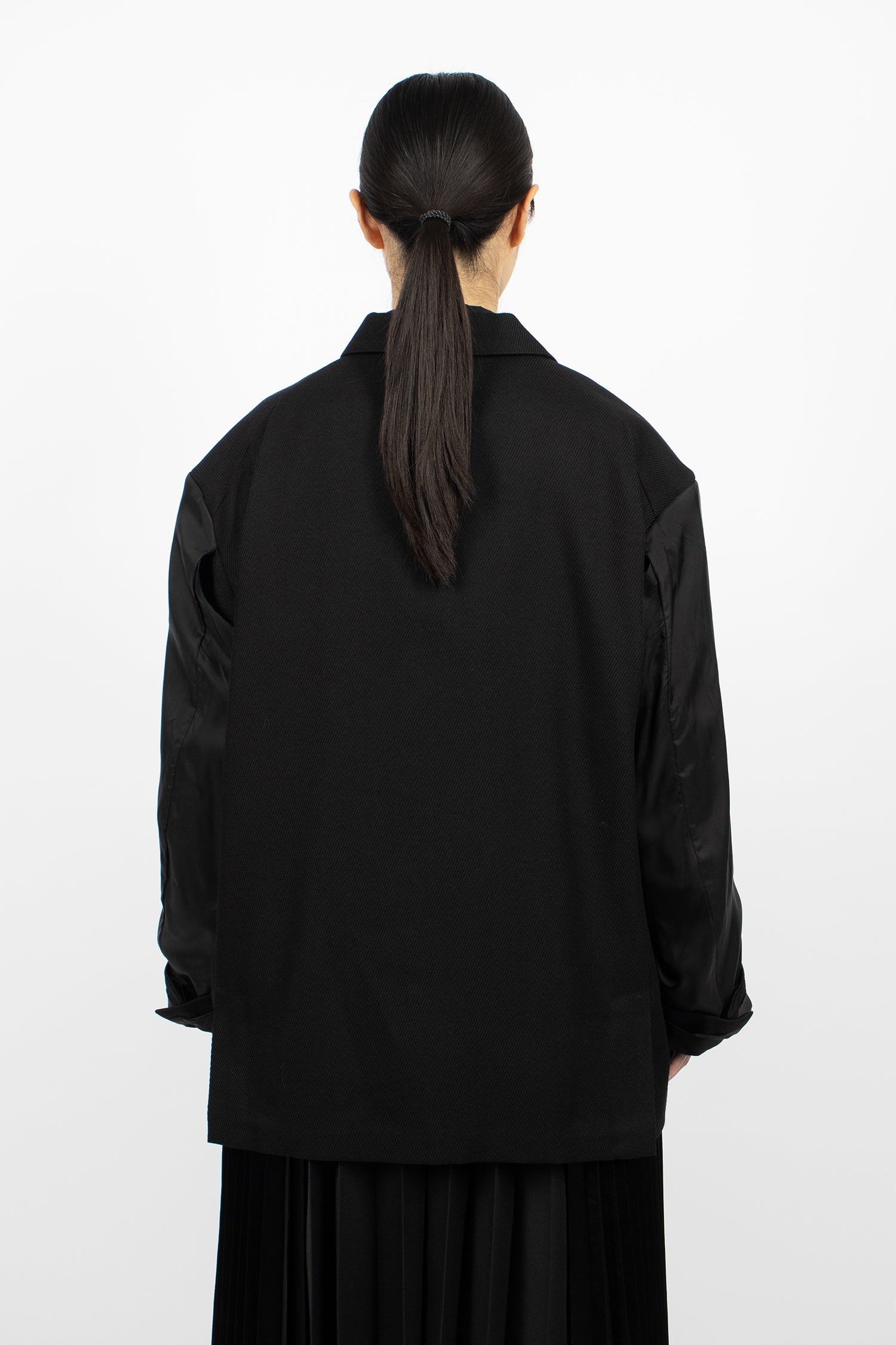 Double Sleeve Twill Jacket Black