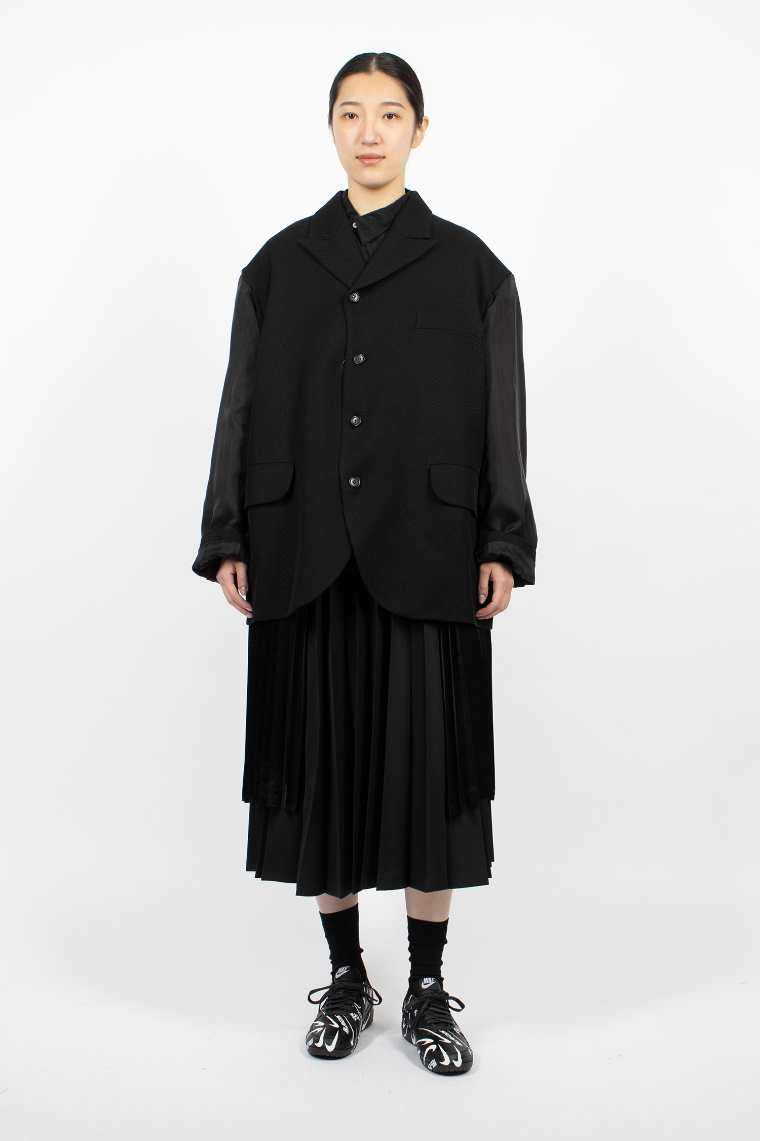 Double Sleeve Twill Jacket Black