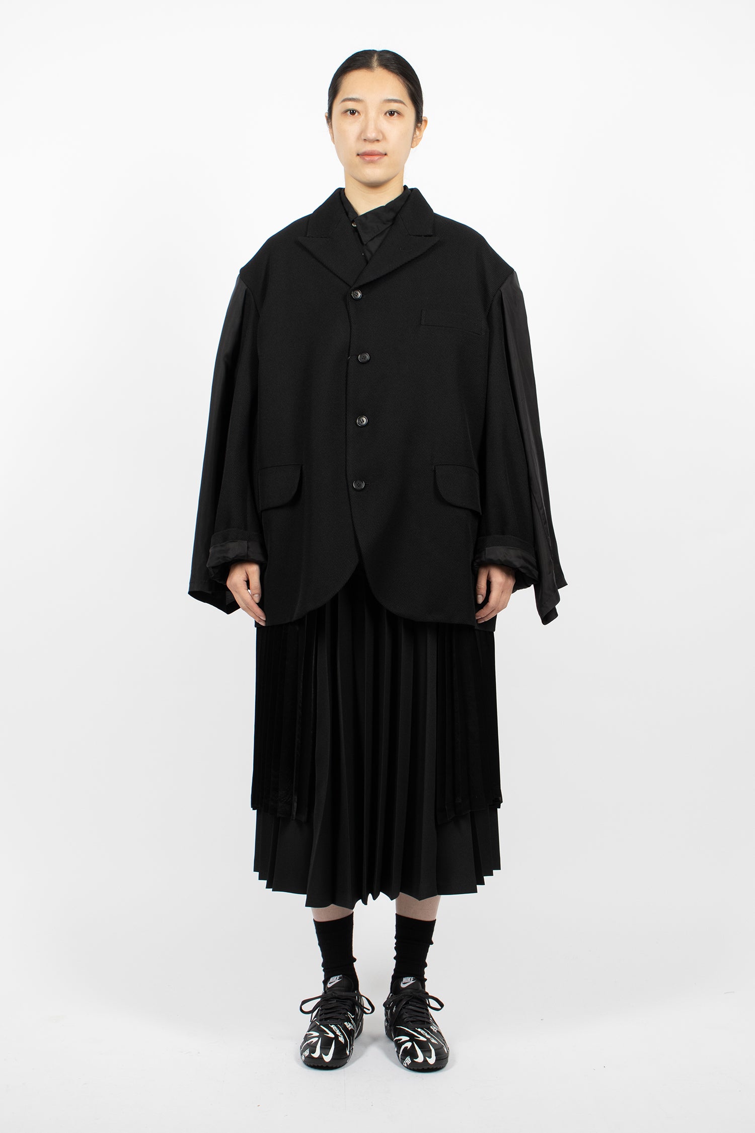 Double Sleeve Twill Jacket Black