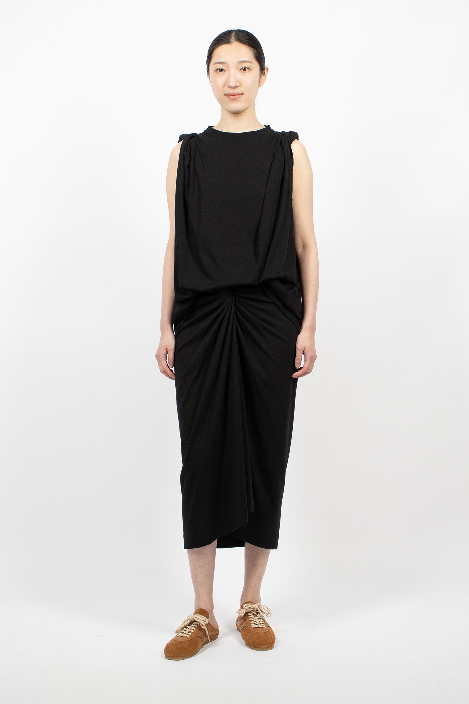 Knotted Jersey Skirt Black