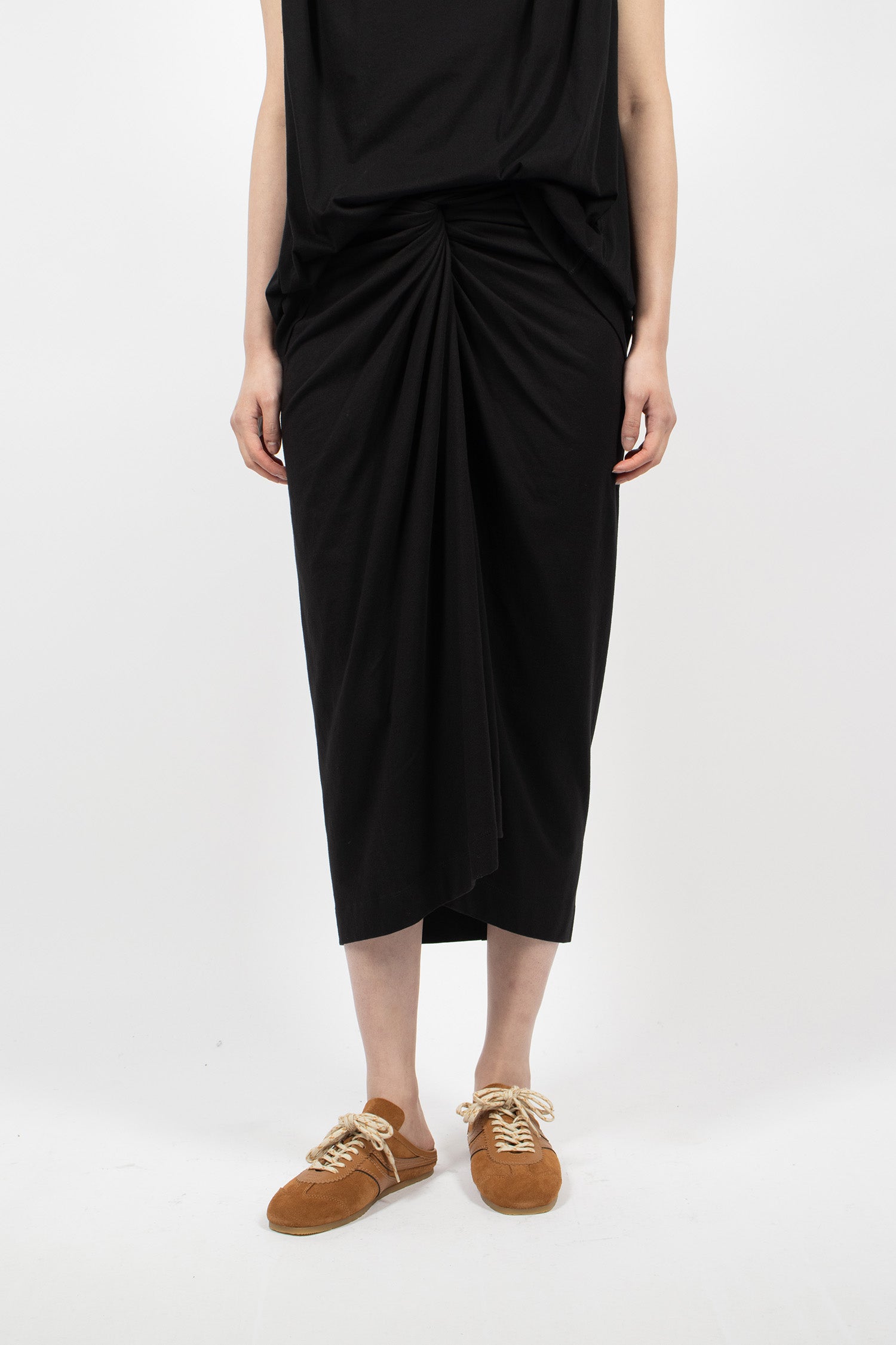 Knotted Jersey Skirt Black