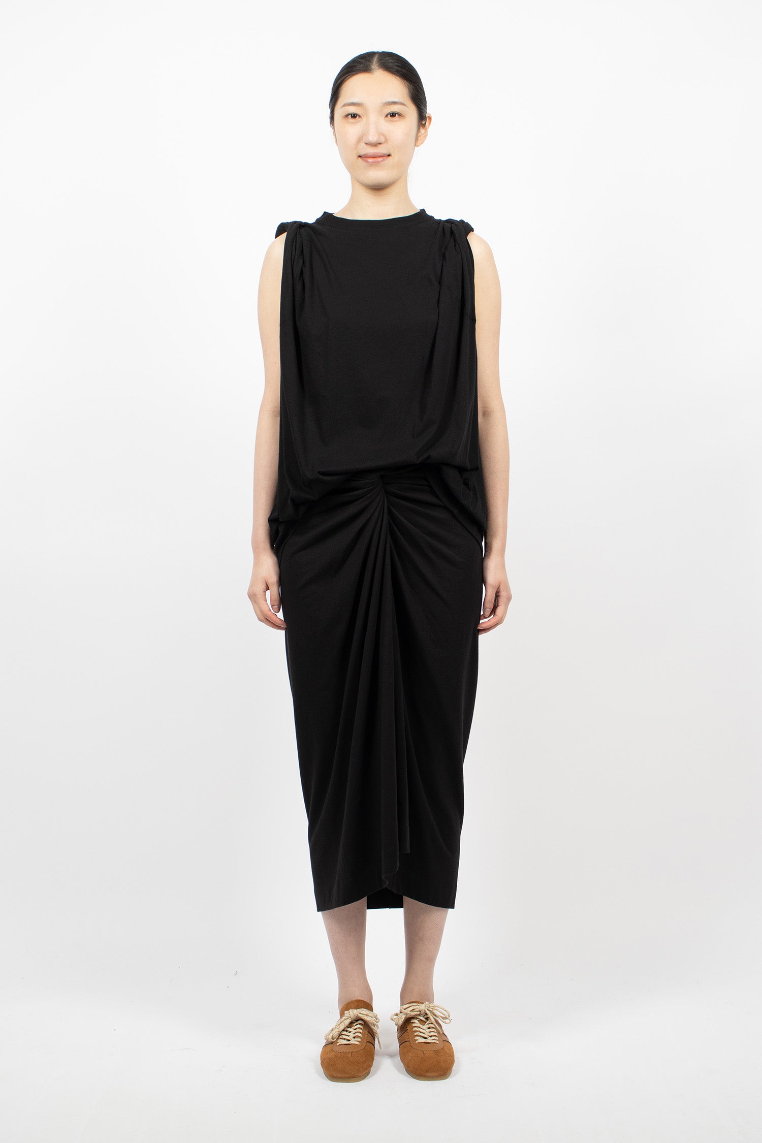 Knotted Jersey Skirt Black