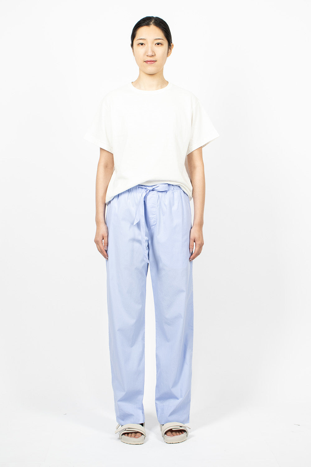 Poplin Pyjama Pants Pale Clear Blue
