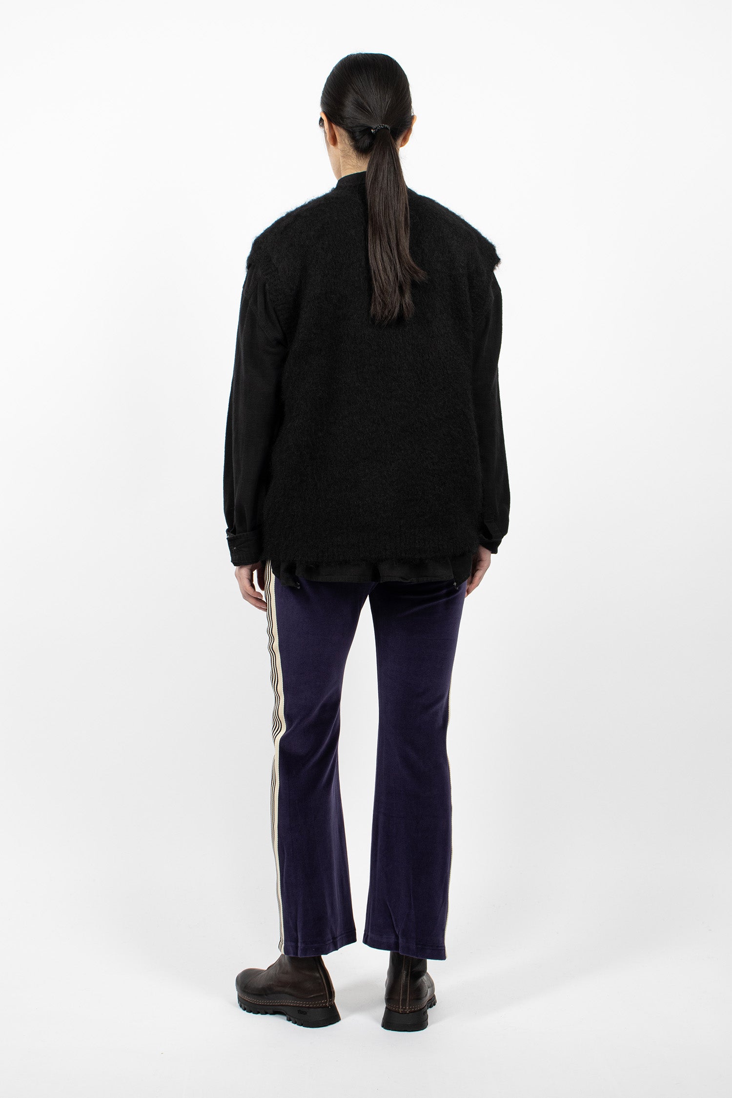 Boot-Cut Track Pant Navy Velour