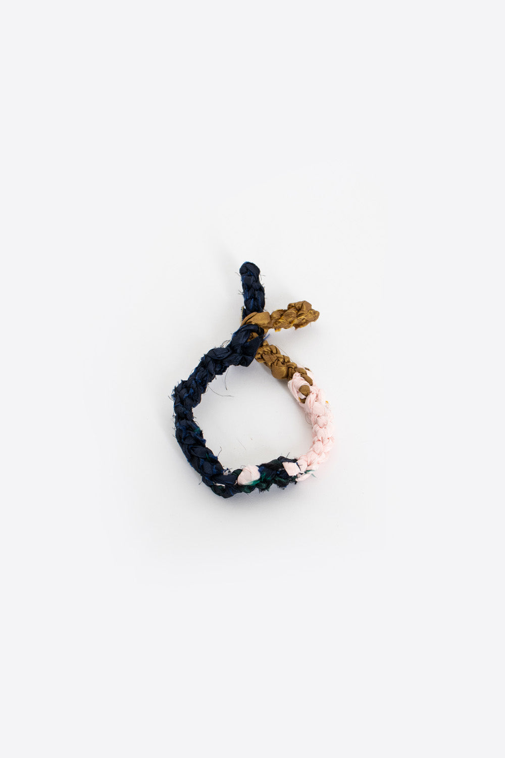 Silk Scoubi Bracelet Navy/Pink/Brown