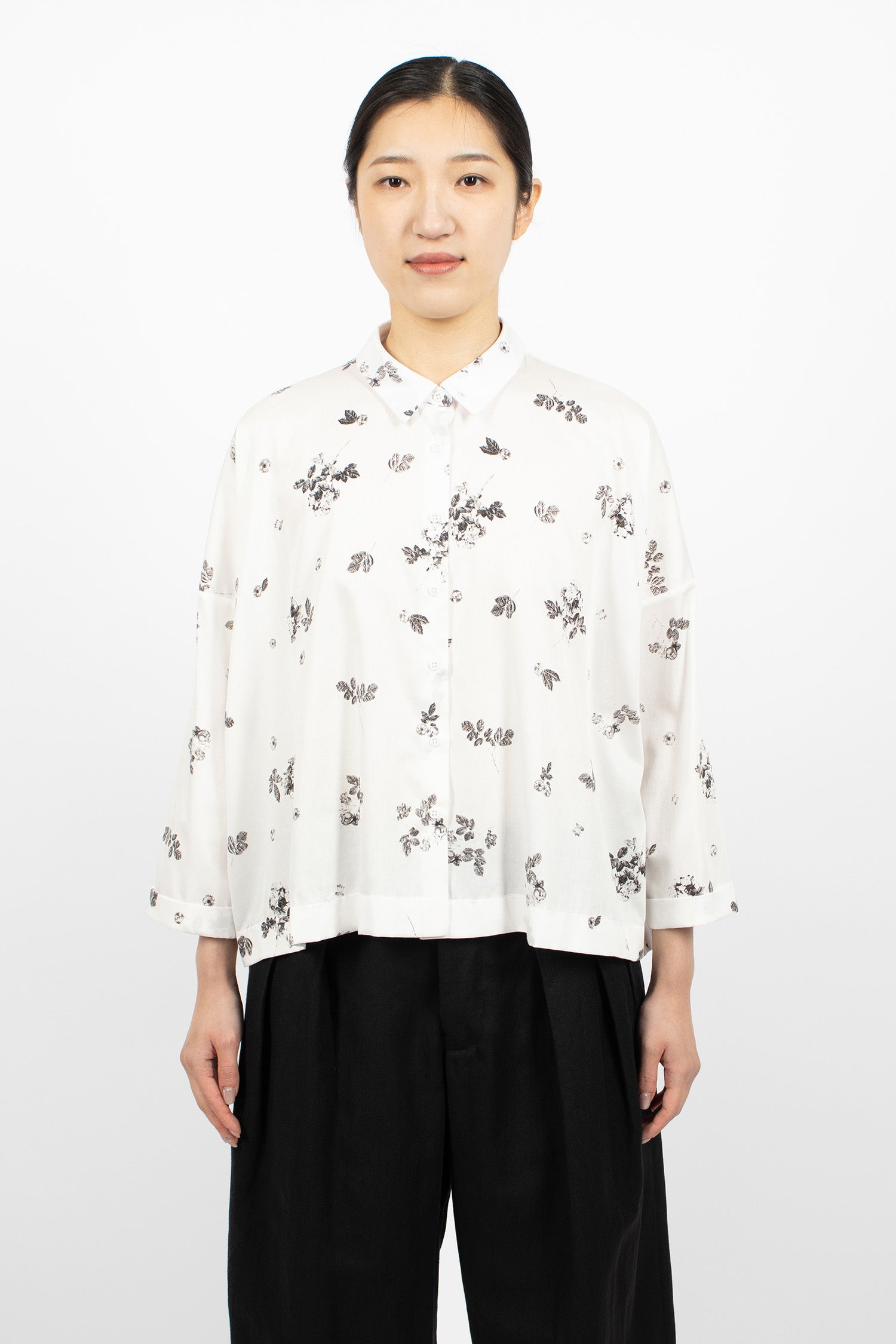 Brigitte Shirt Off-White/Roses