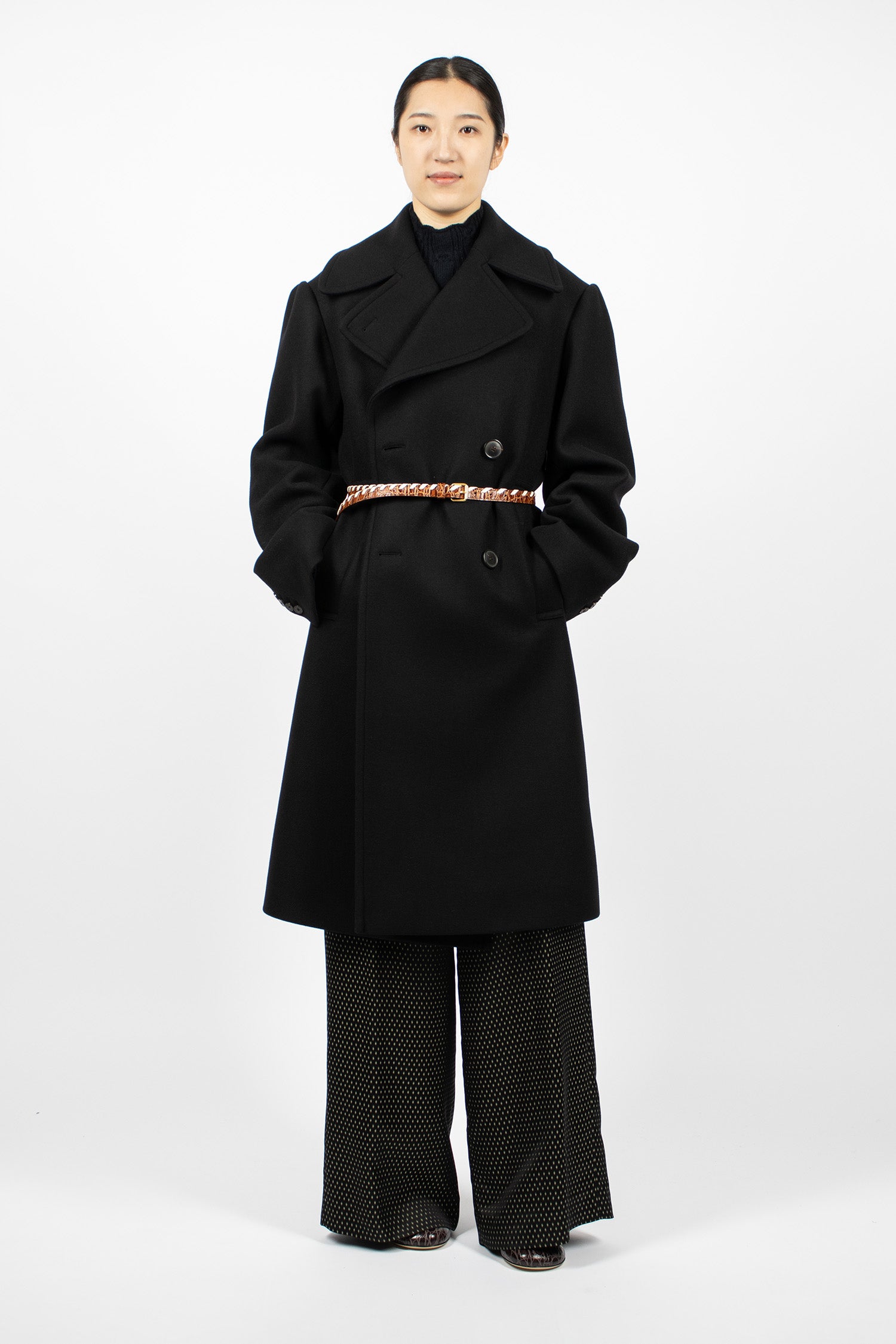 Embossed Leather Belt Tan