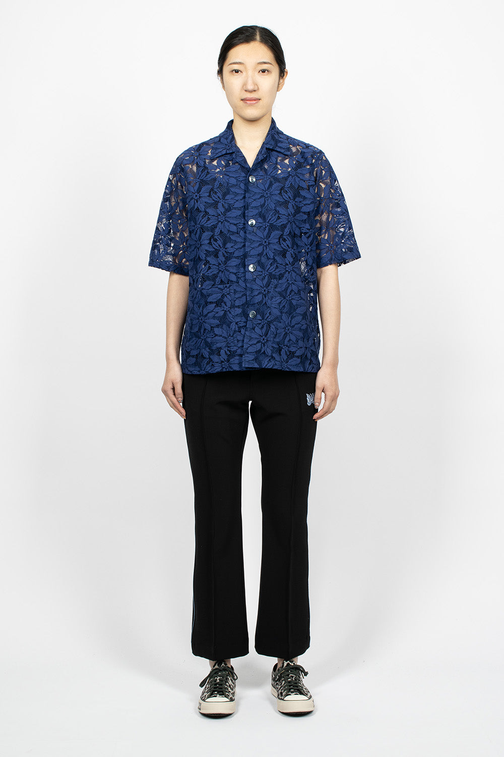 Flower Lace Cabana Shirt Navy – Envoy of Belfast