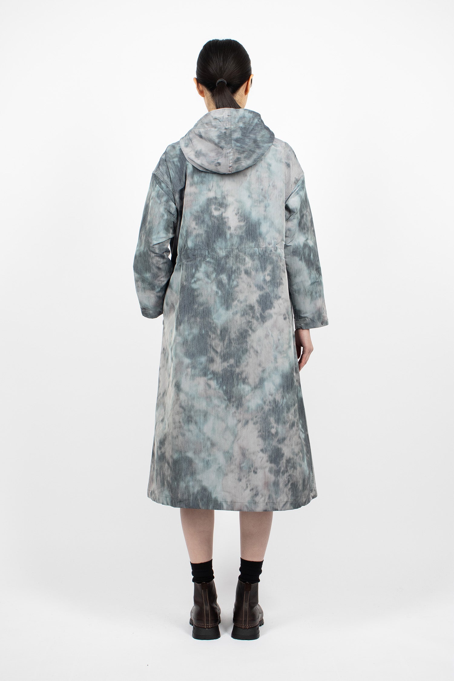 Cagoule Dress Charcoal Smoke Print