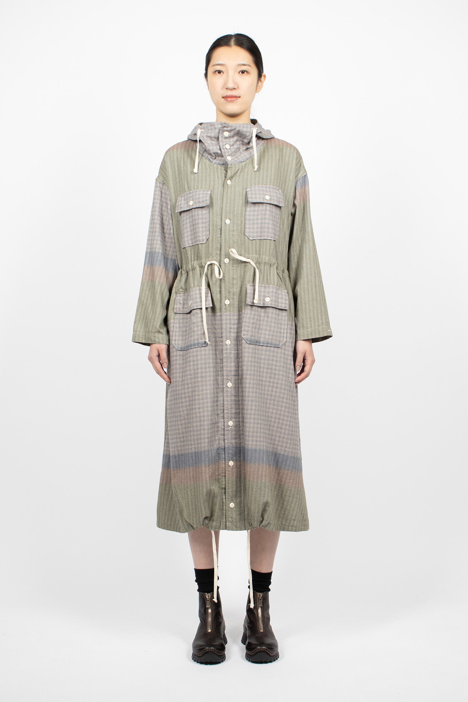 Cagoule Dress Smoky Horizontal Stripe