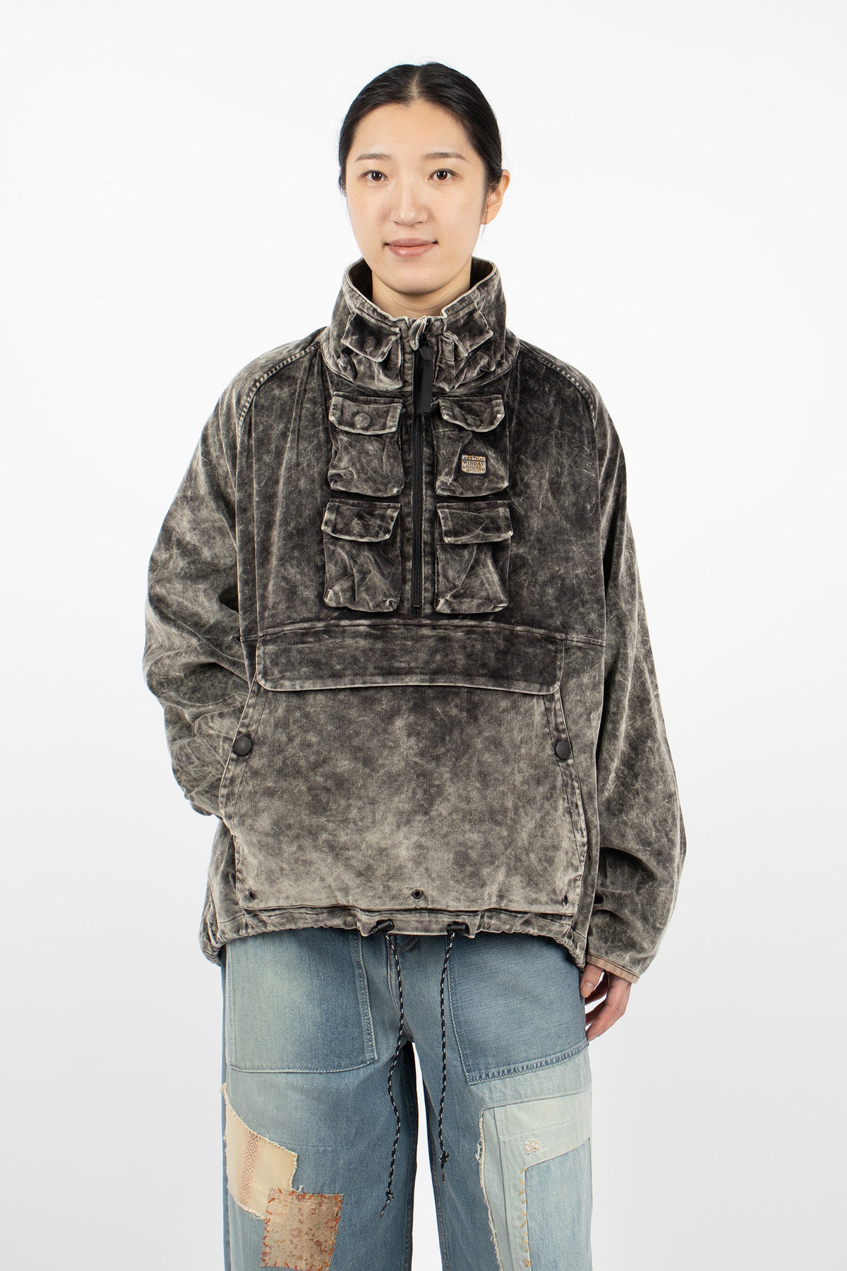 Velveteen Nickle Anorak Black Dirty Dyed