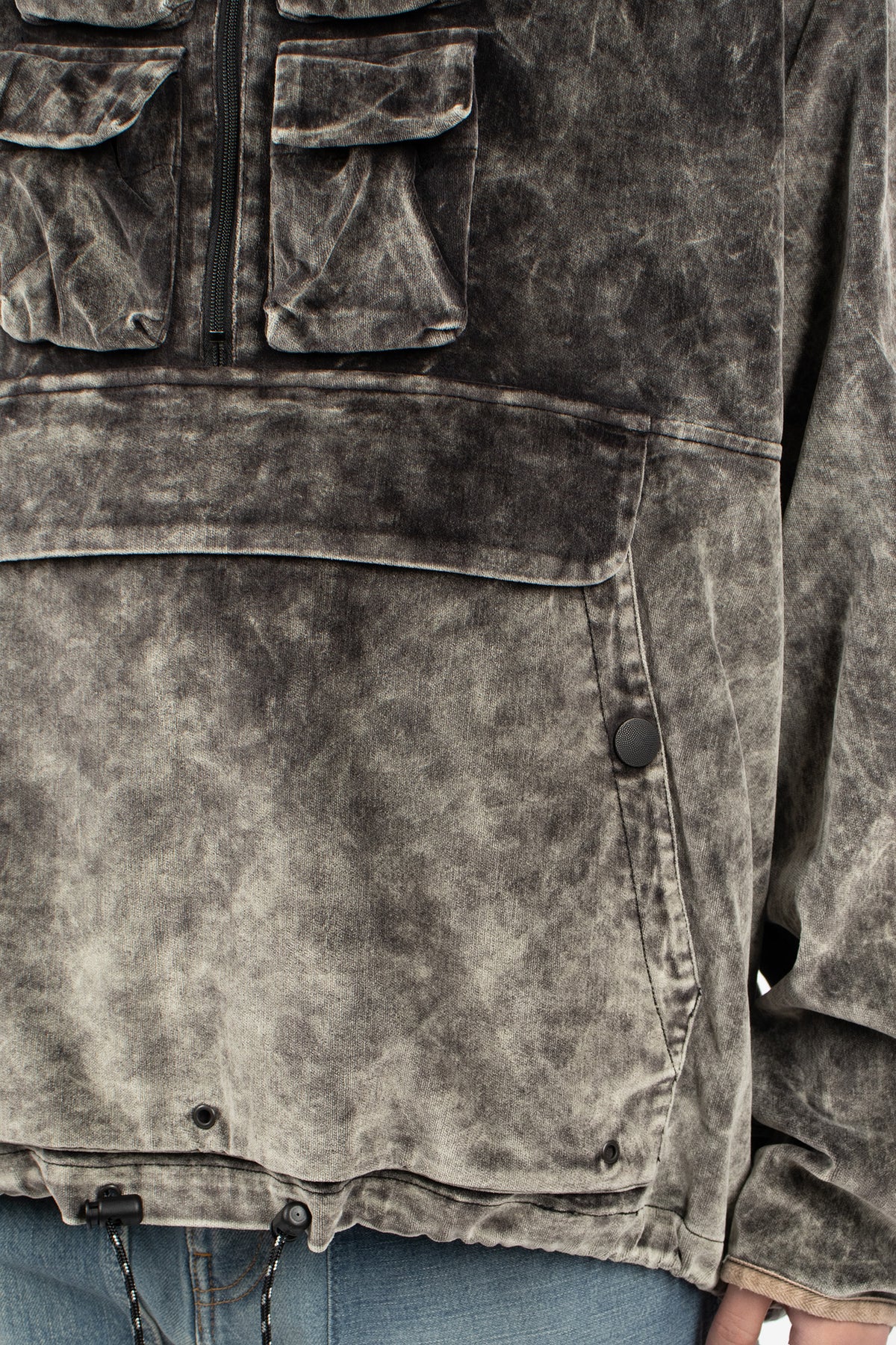 Velveteen Nickle Anorak Black Dirty Dyed