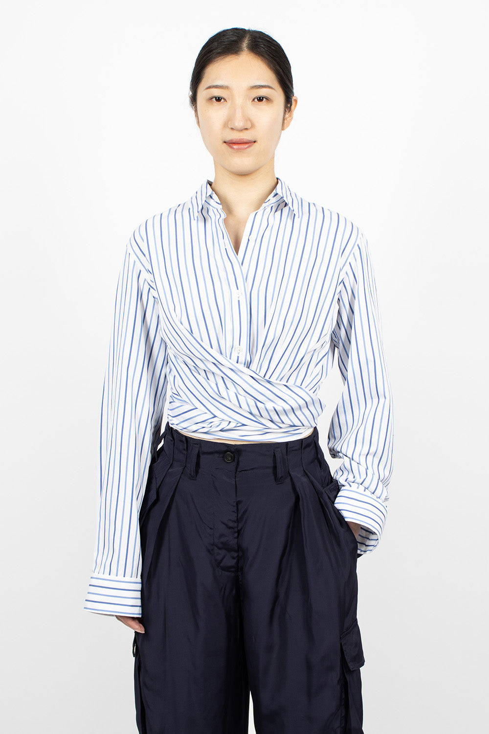Knotted Shirt Blue Stripe