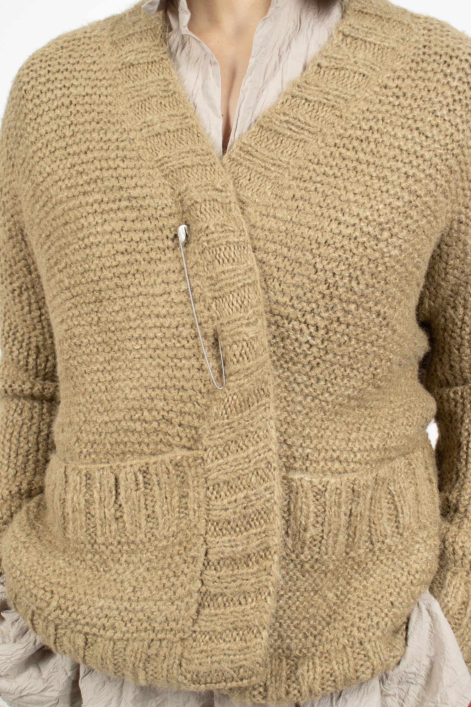 Hand-Knitted Jacket Cardigan Natural