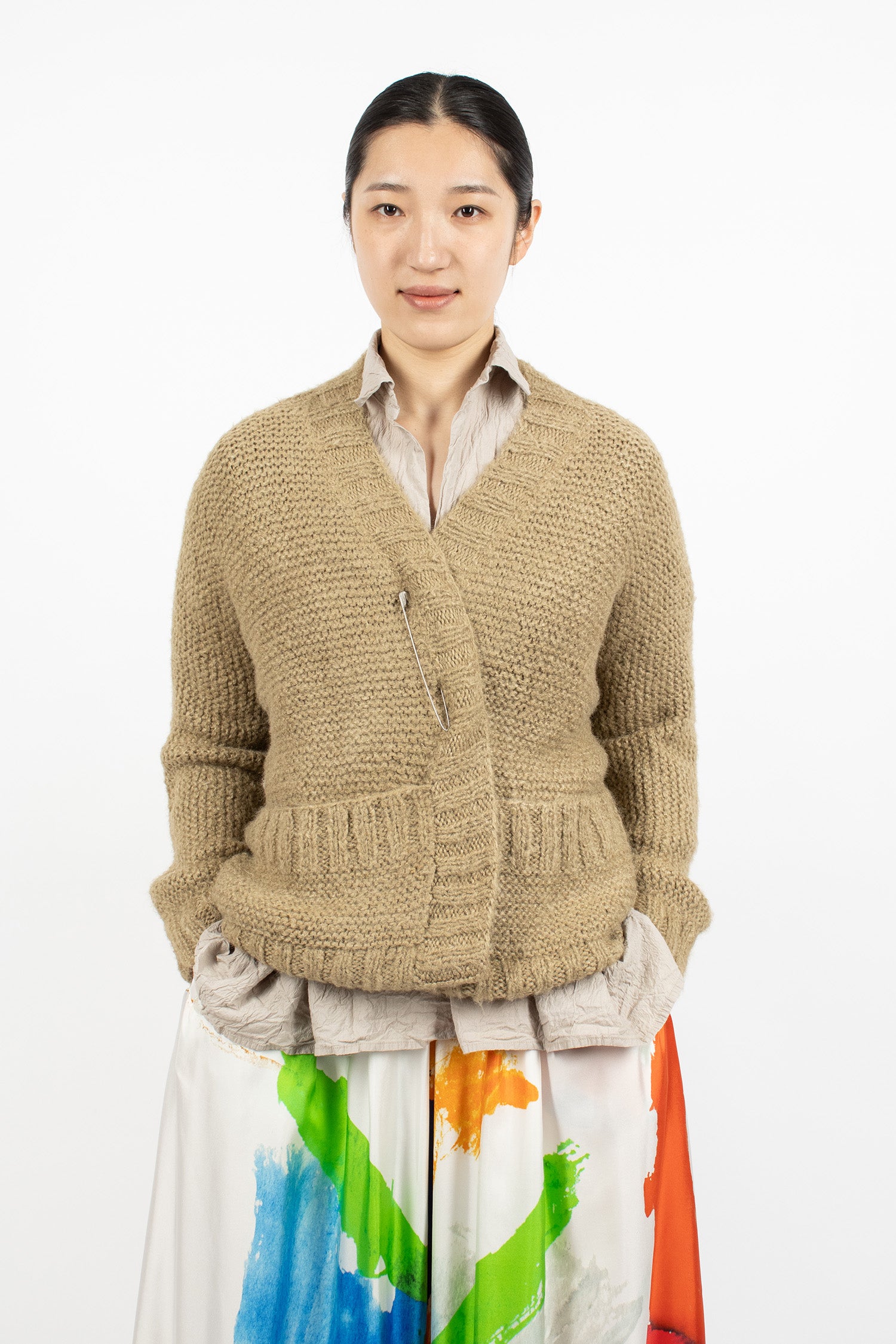 Hand-Knitted Jacket Cardigan Natural