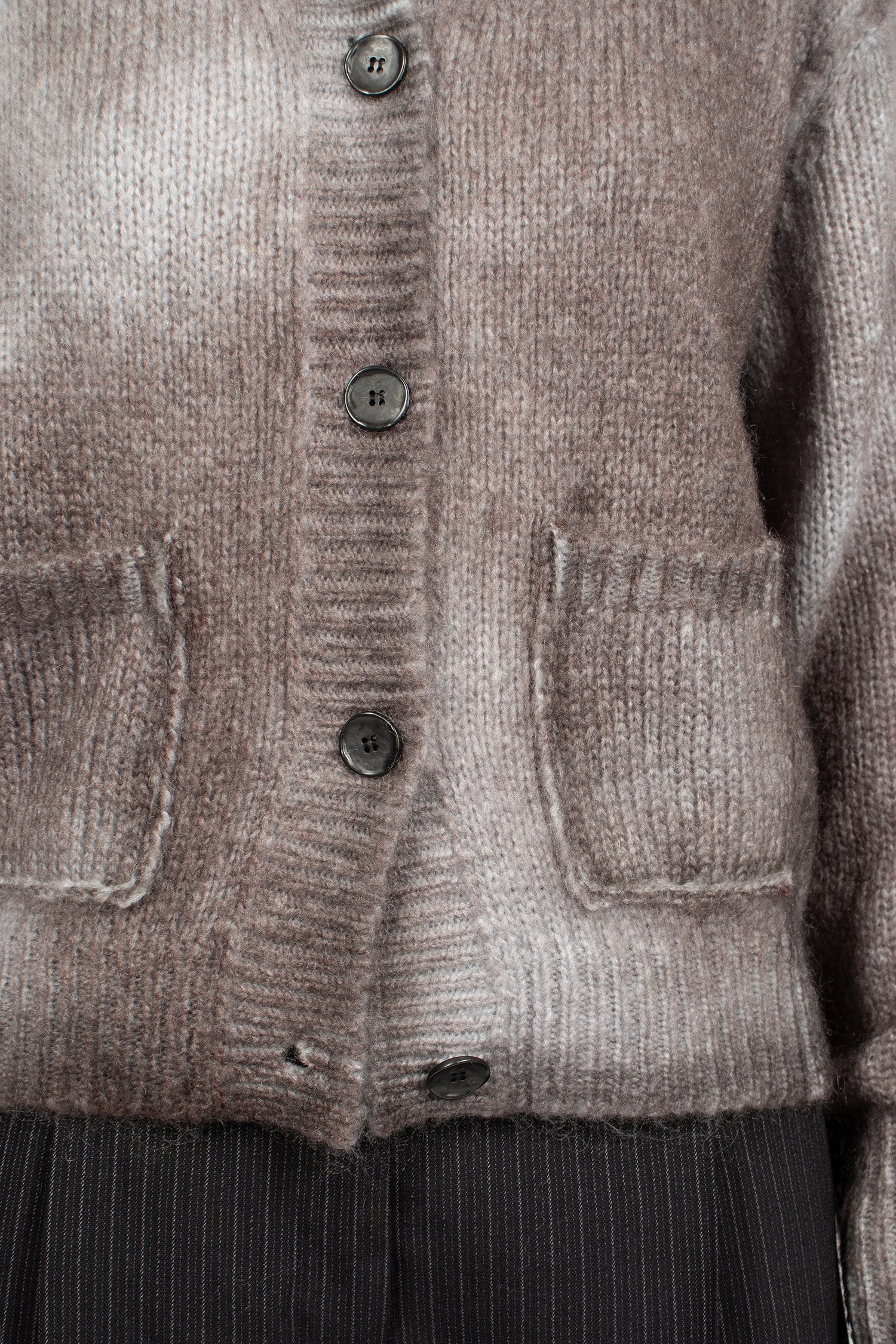 Sprayed Mohair Cardigan Anthracite Grey