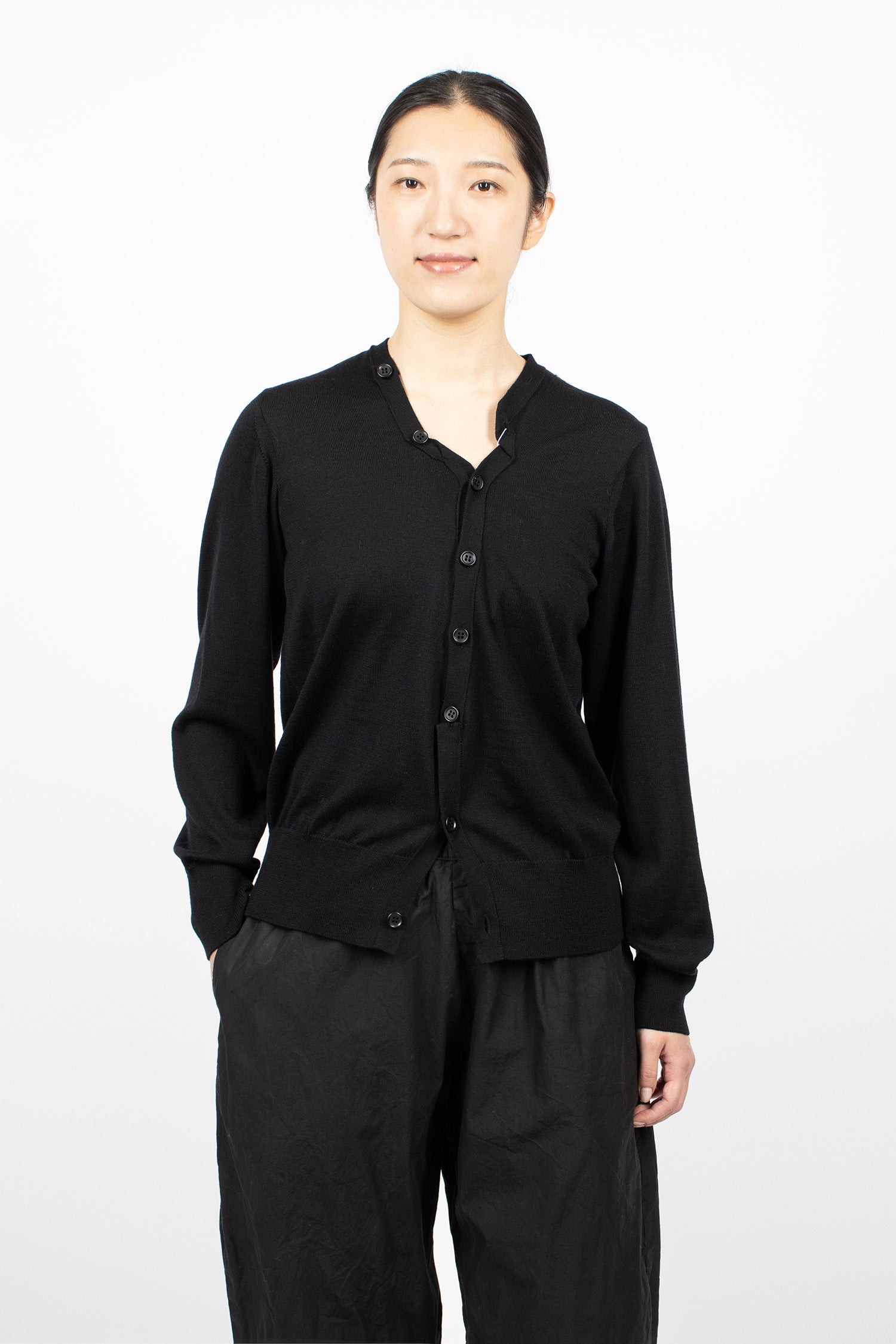 Fine Knit Cardigan Black
