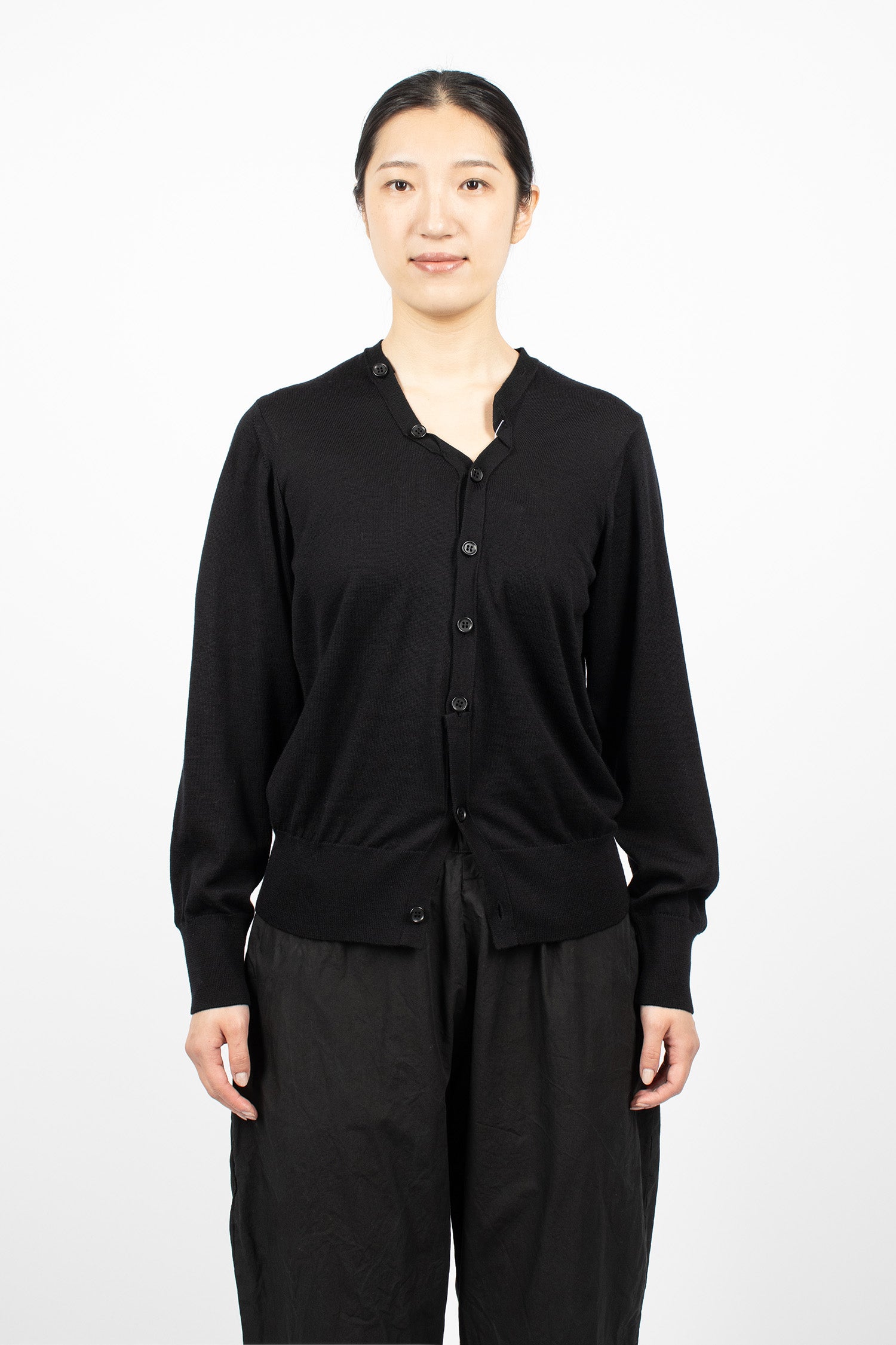 Fine Knit Cardigan Black