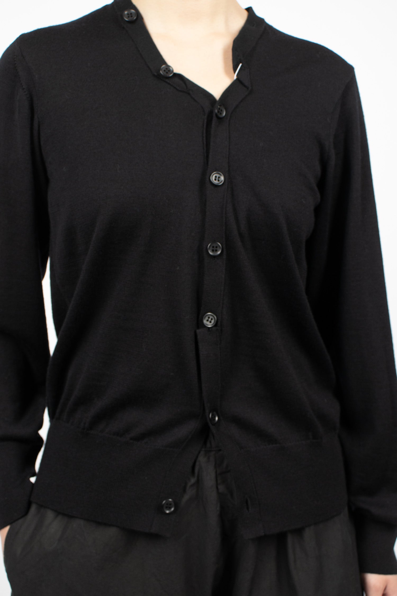 Fine Knit Cardigan Black
