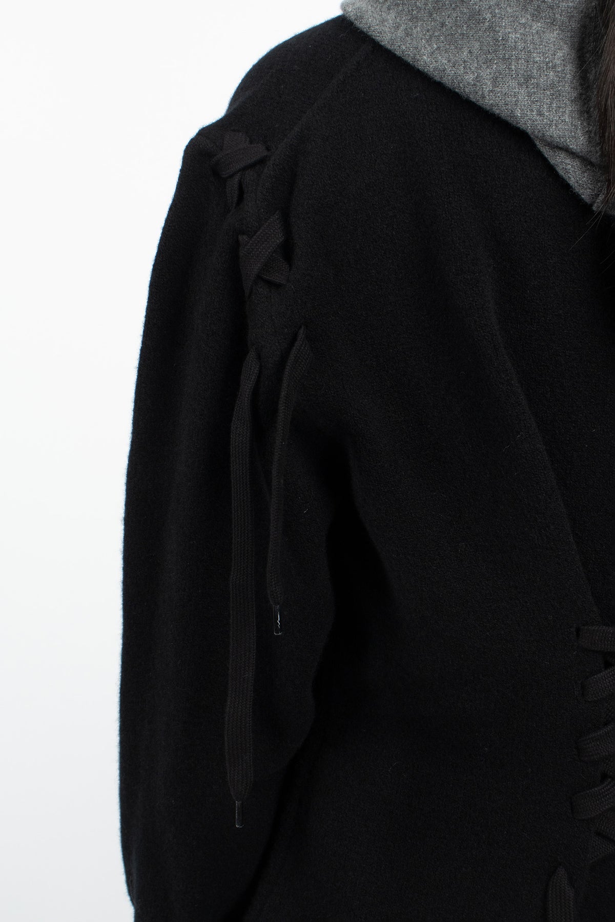Merino Sculpted Corset Cardigan Black/Black
