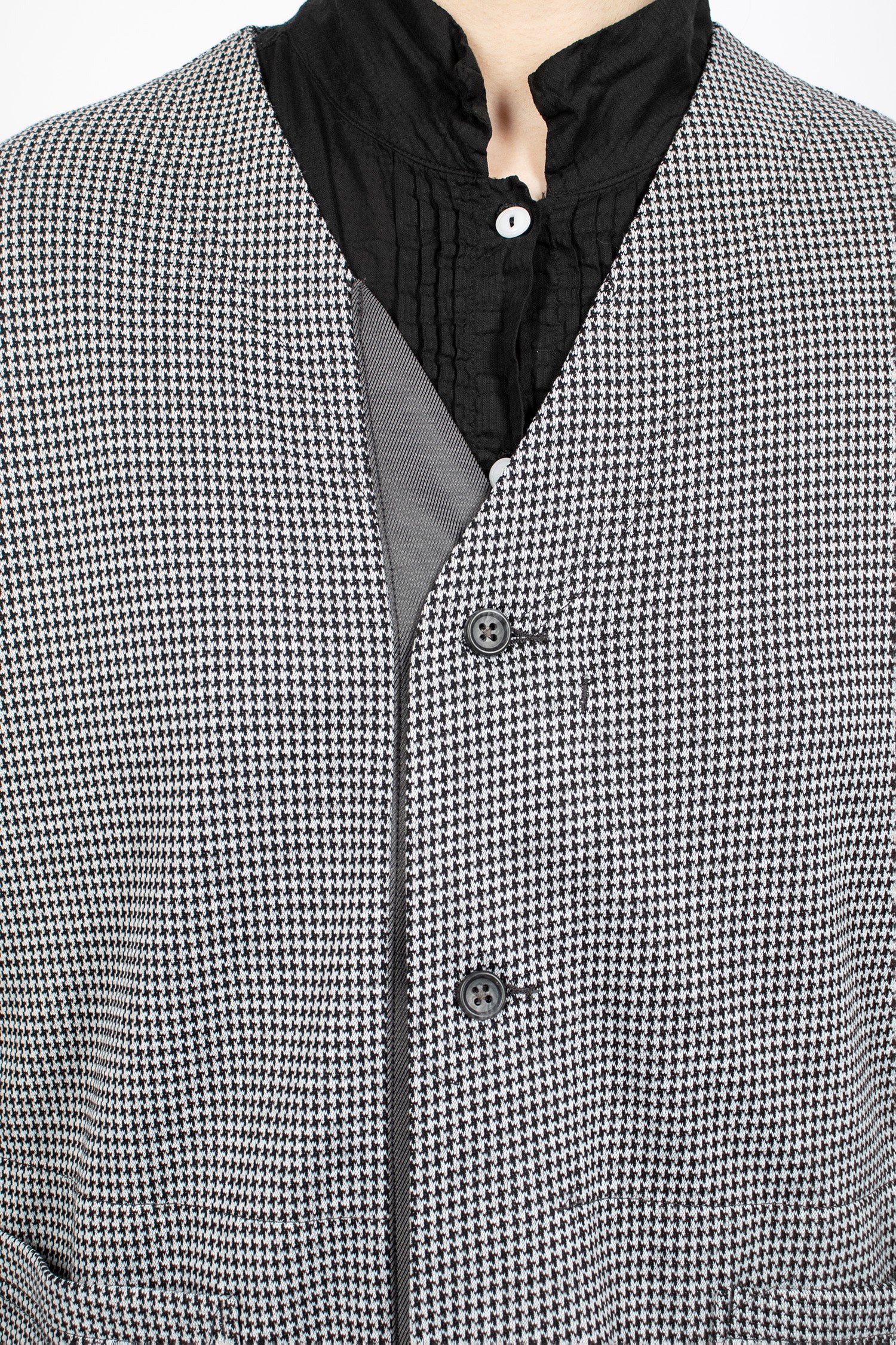 Knit Cardigan Black Houndstooth