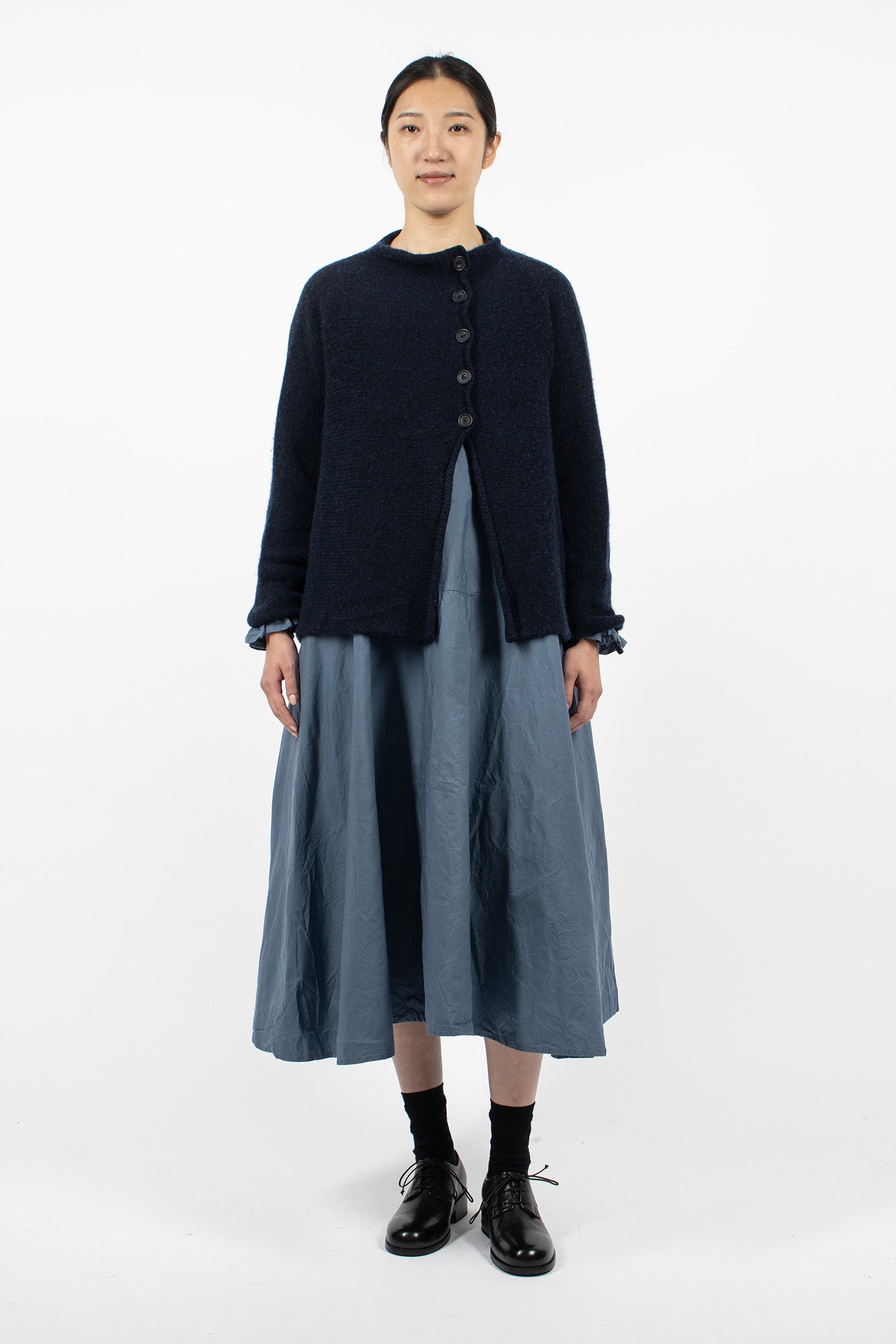 Chestnut Cashmere Cardigan Navy
