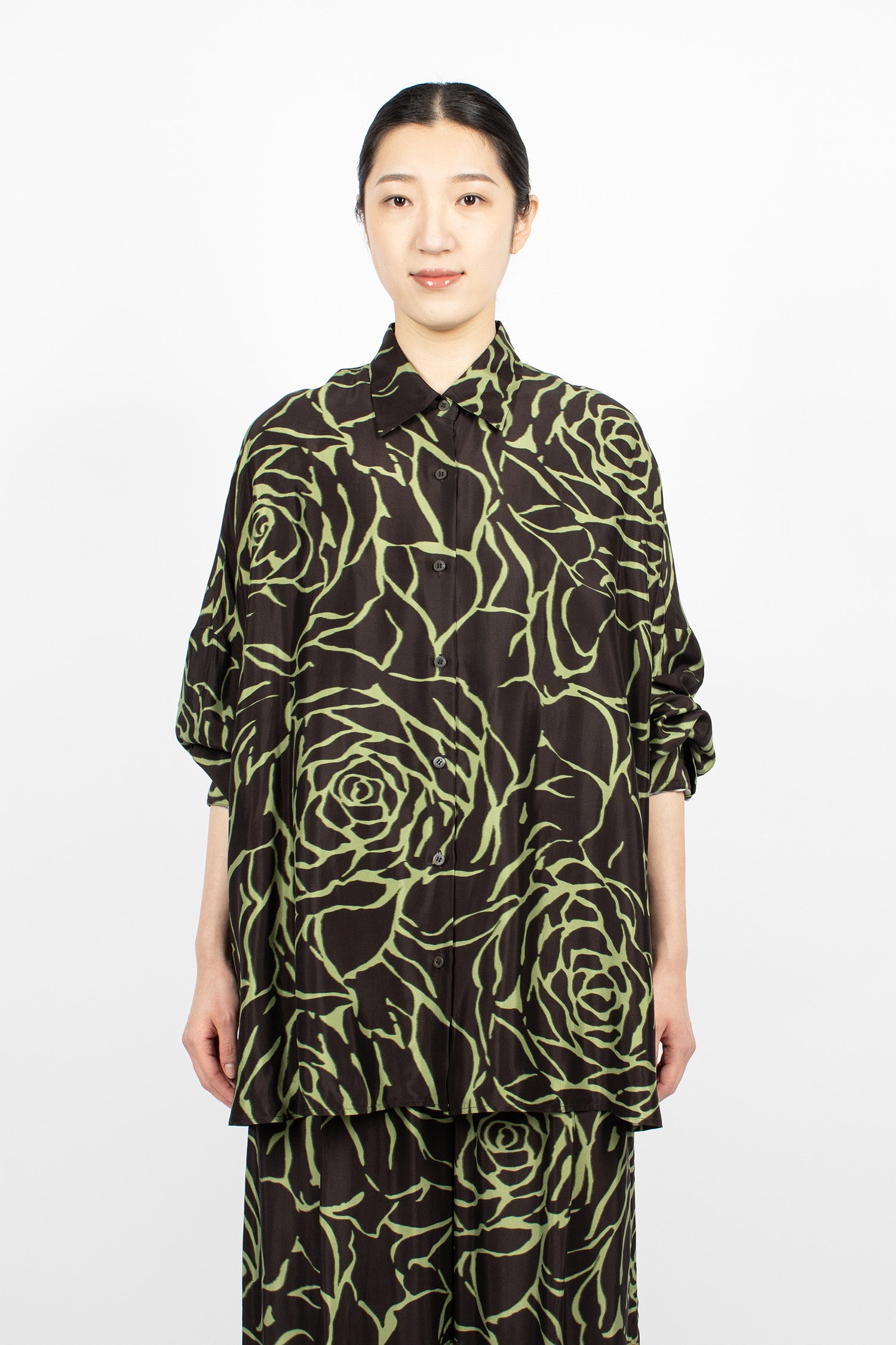 Oversized Cocoon Shirt Black/Rose