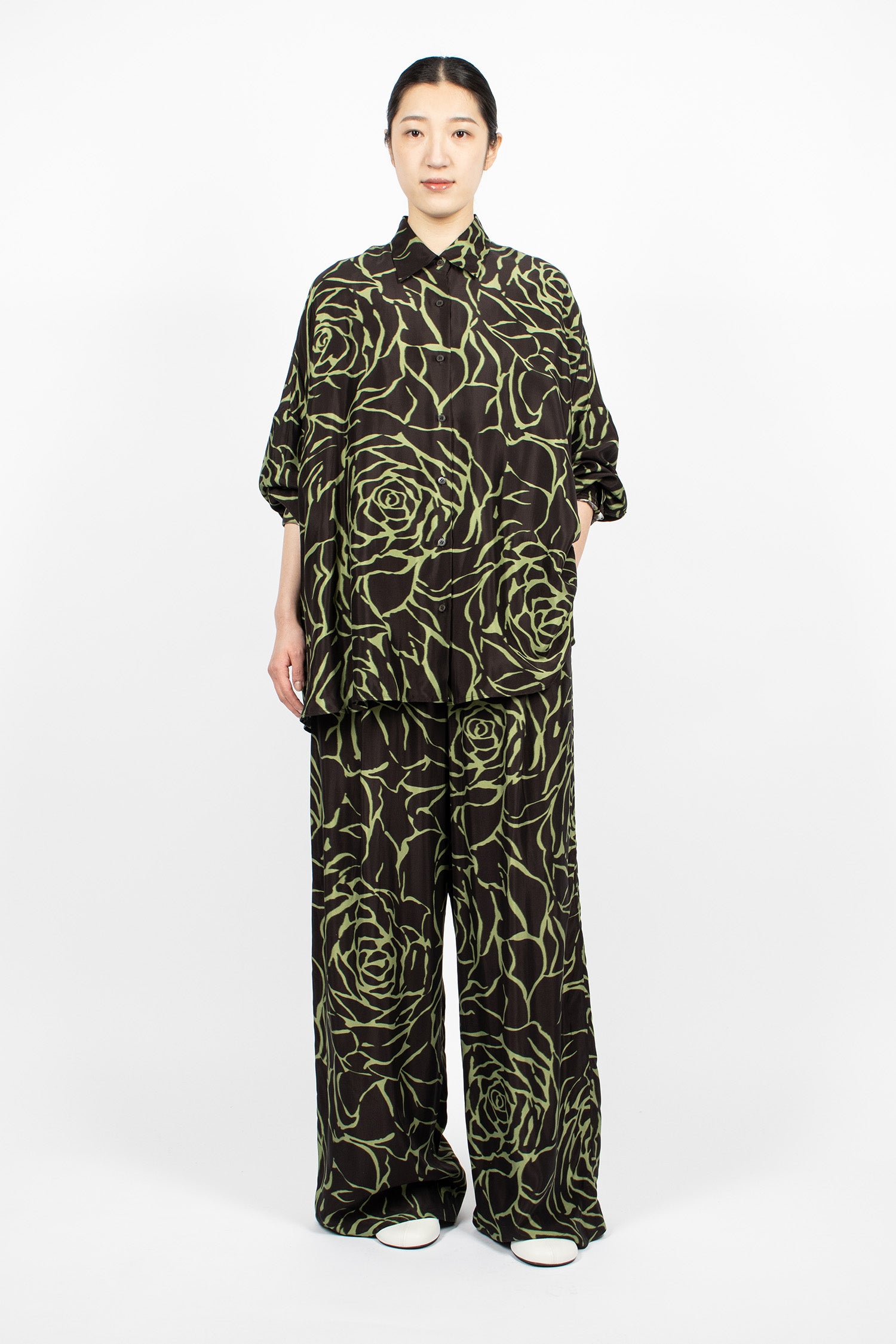 Oversized Cocoon Shirt Black/Rose