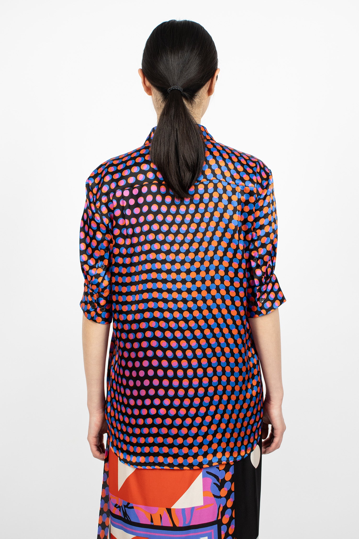 Polka Dot Silk Shirt Black