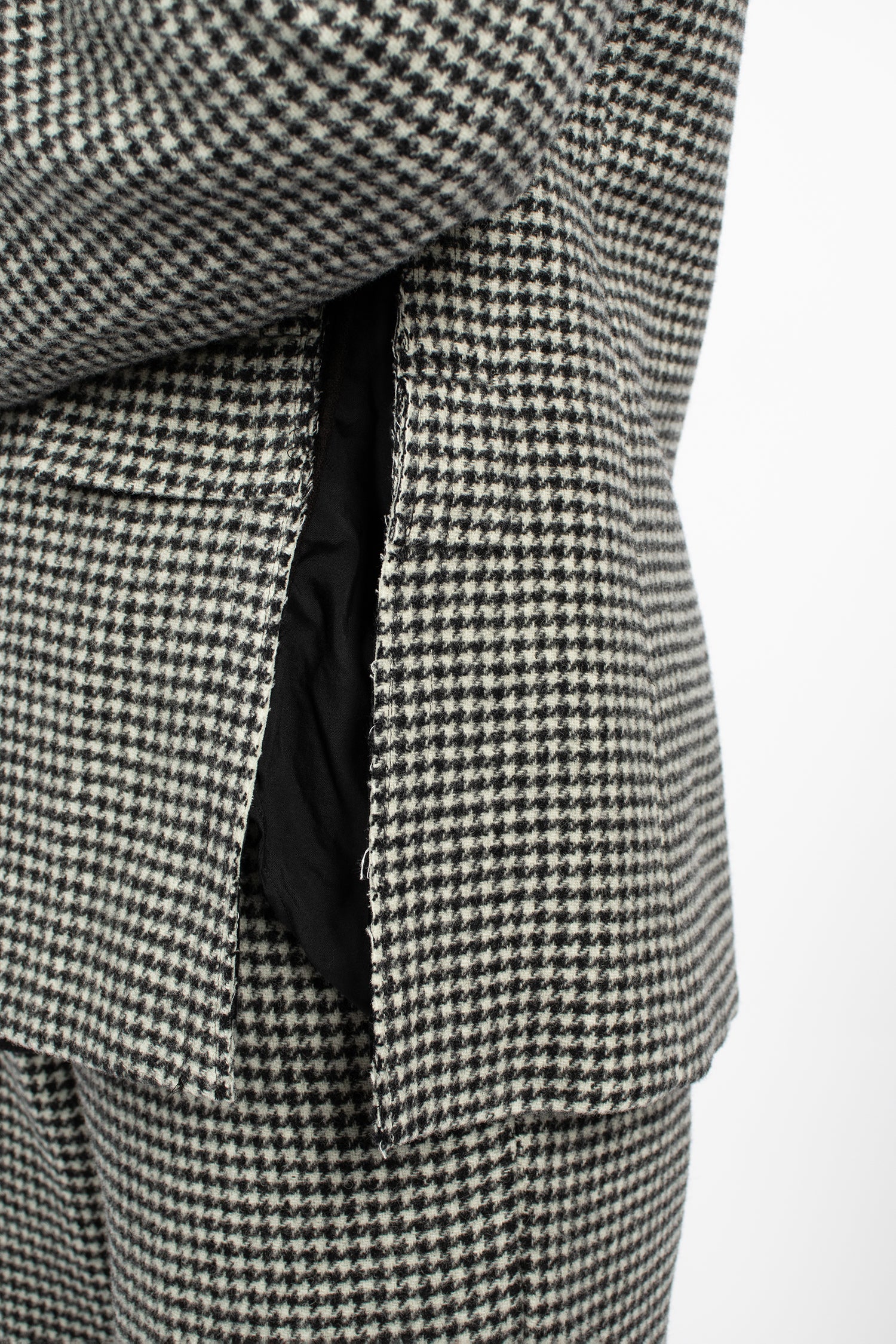 Velvet Wool Houndstooth Jacket Black/White
