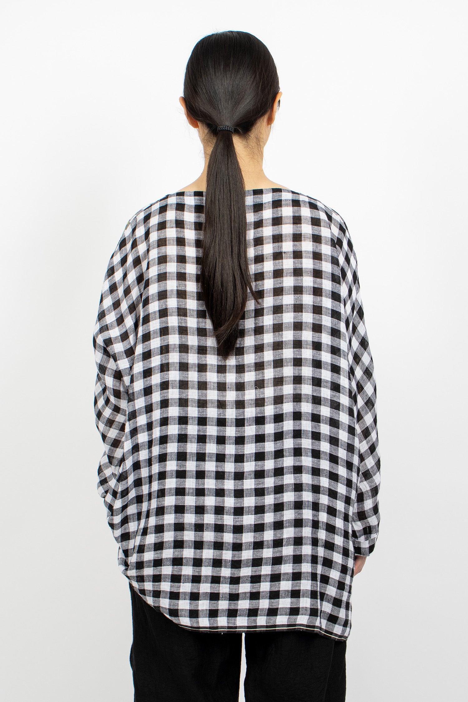 Two Tone Boatneck Tunic Check