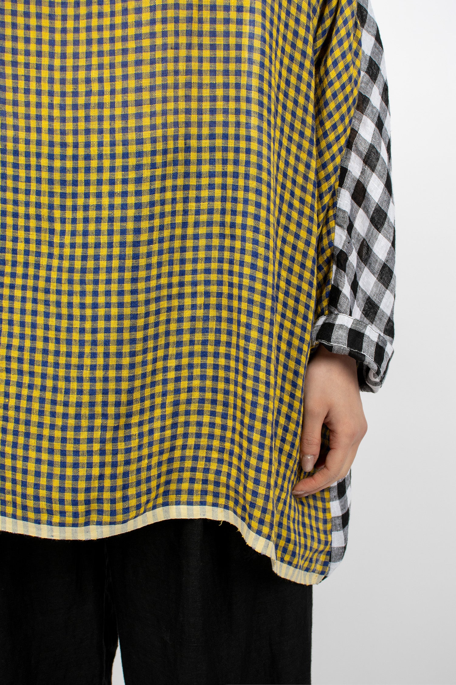 Two Tone Boatneck Tunic Check