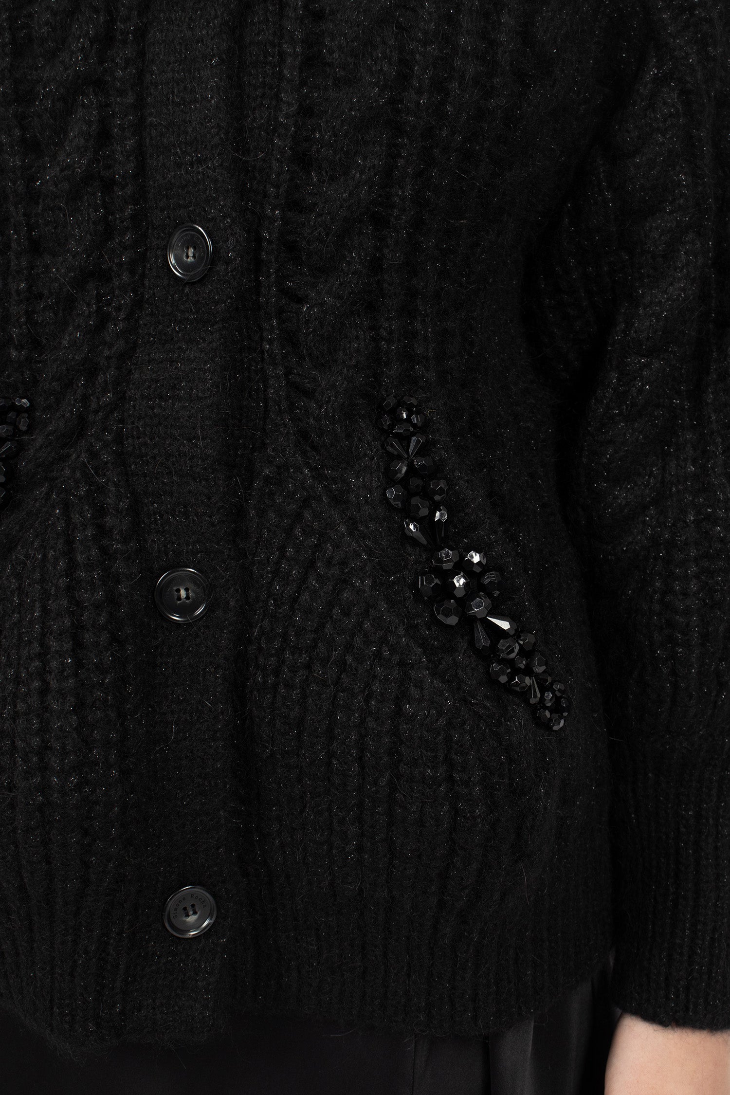 Sculpted Chunky Knit Cardigan Black