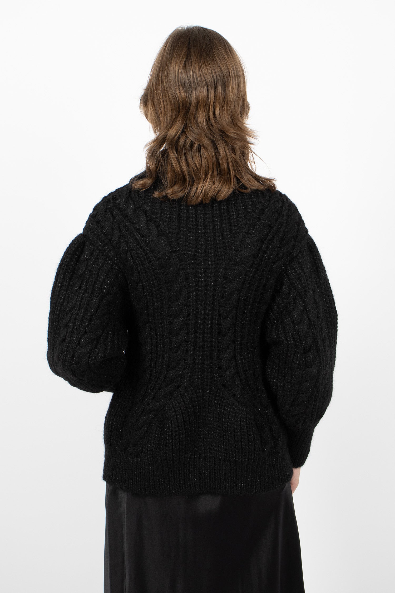 Sculpted Chunky Knit Cardigan Black
