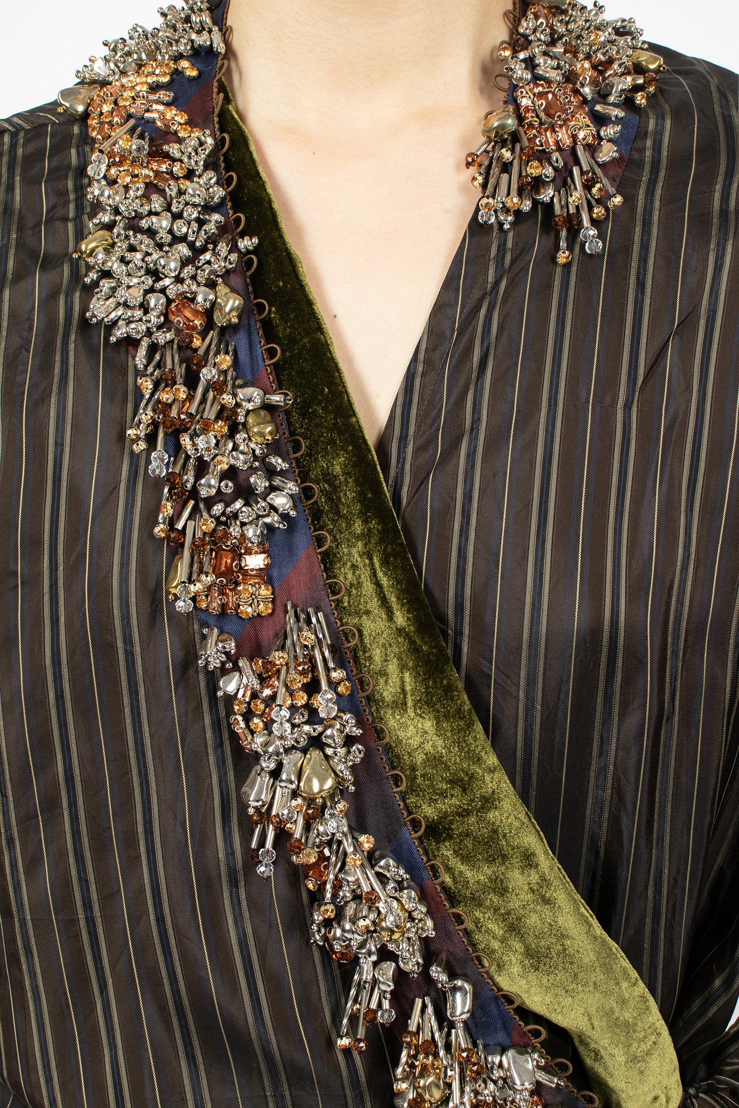 Asymmetrical Wrap Shirt Brown