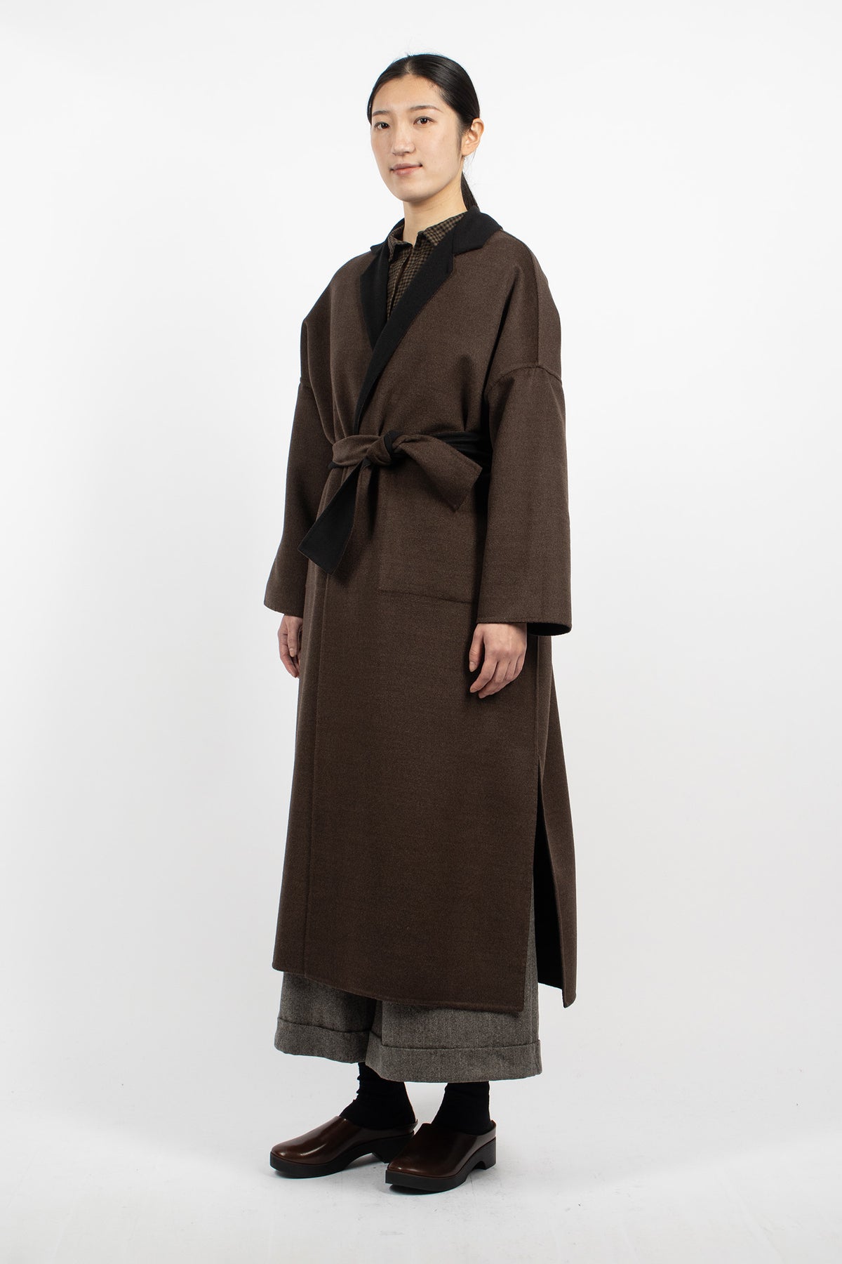 Gladiolus Reversible Long Coat Black/Brown